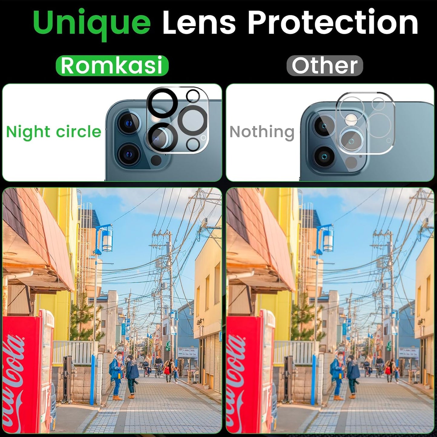 3 Pack Privacy Screen Protector for iPhone 12 Pro Max 6.7 Inch with 3 Pack Camera Lens Protector, Anti Spy Tempered Glass Film, Anti-Scratch, Touch Sensitive, Case Friendly