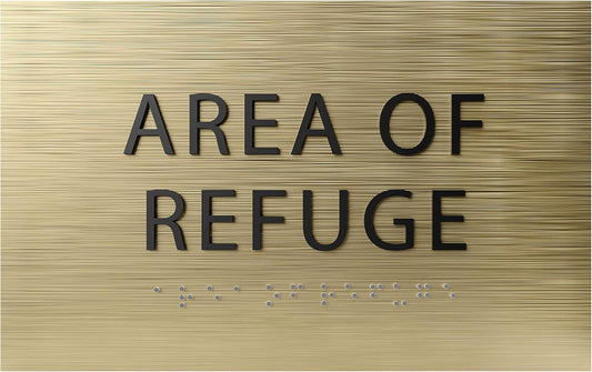 6" X4" Area of Refuge Sign - ADA Compliant Tactile Graphics Grade 2 Braille Text | Wall Mount Plastic Signs for Shopping Malls, Offices, Hotels, Schools, Apartments & Restaurants