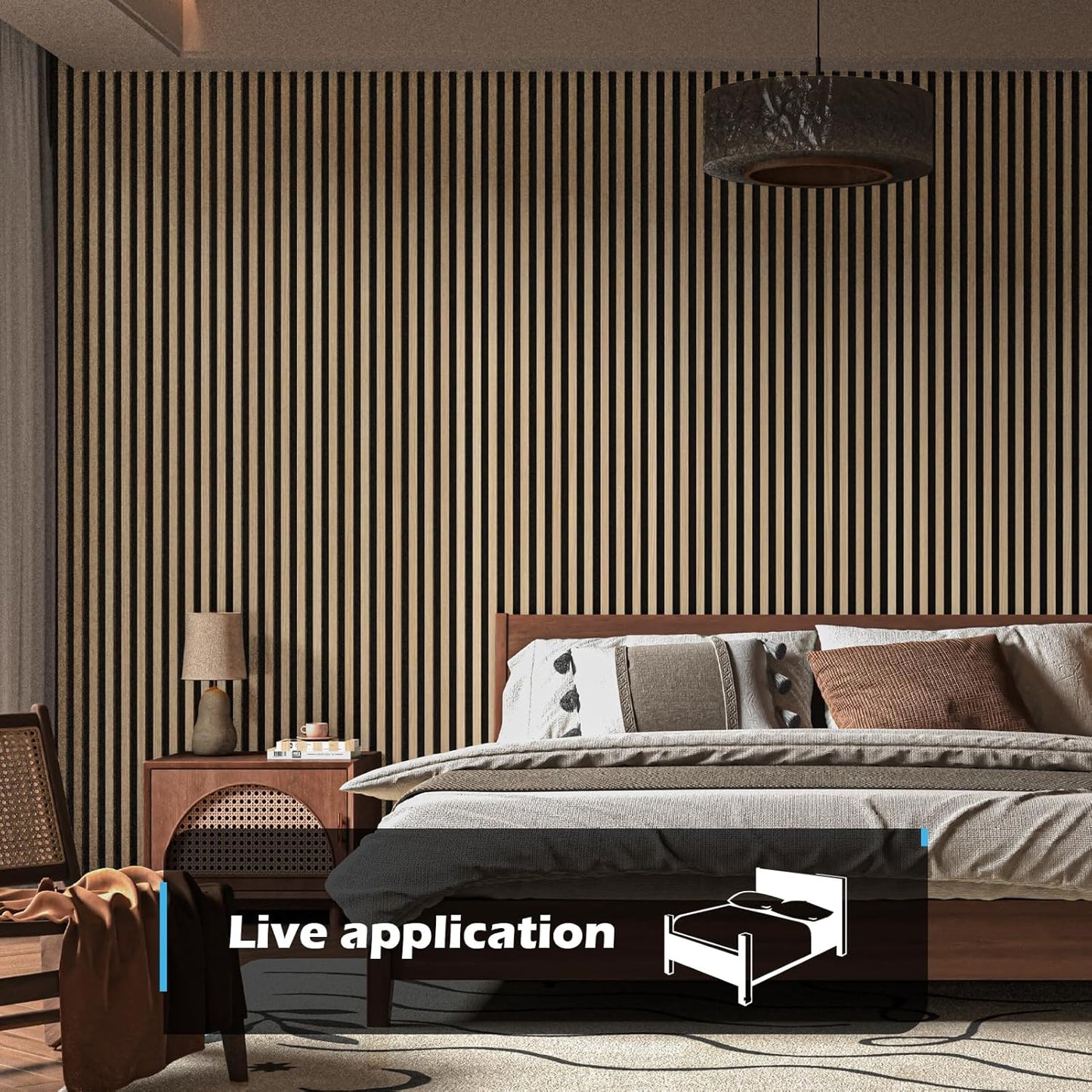 Art3d 4-Pack 108" x 12" Acoustic Wood Panels for Wall, Soundproof Wood Slat Panel for Wall and Ceiling, 3D Fluted Sound Absorbing Paneling for Interior Wall Decor, Living Room, Bedroom - Peach