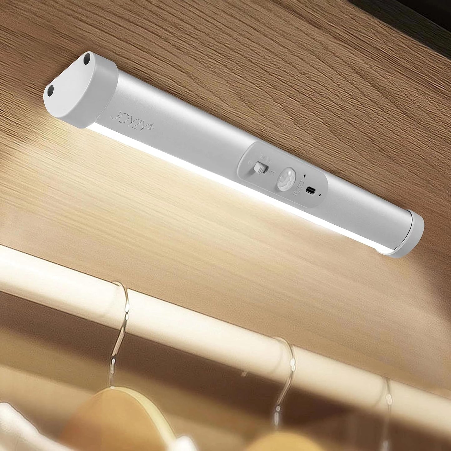 Automatic Closet Lighting Motion Sensor Rechargeable Battery Operated Closet Light with Eye-Protection Design Under Cabinet Light LED for Wireless Pantry Light Wardrobe Lights (100Lumen, 6000k 80+CRI)