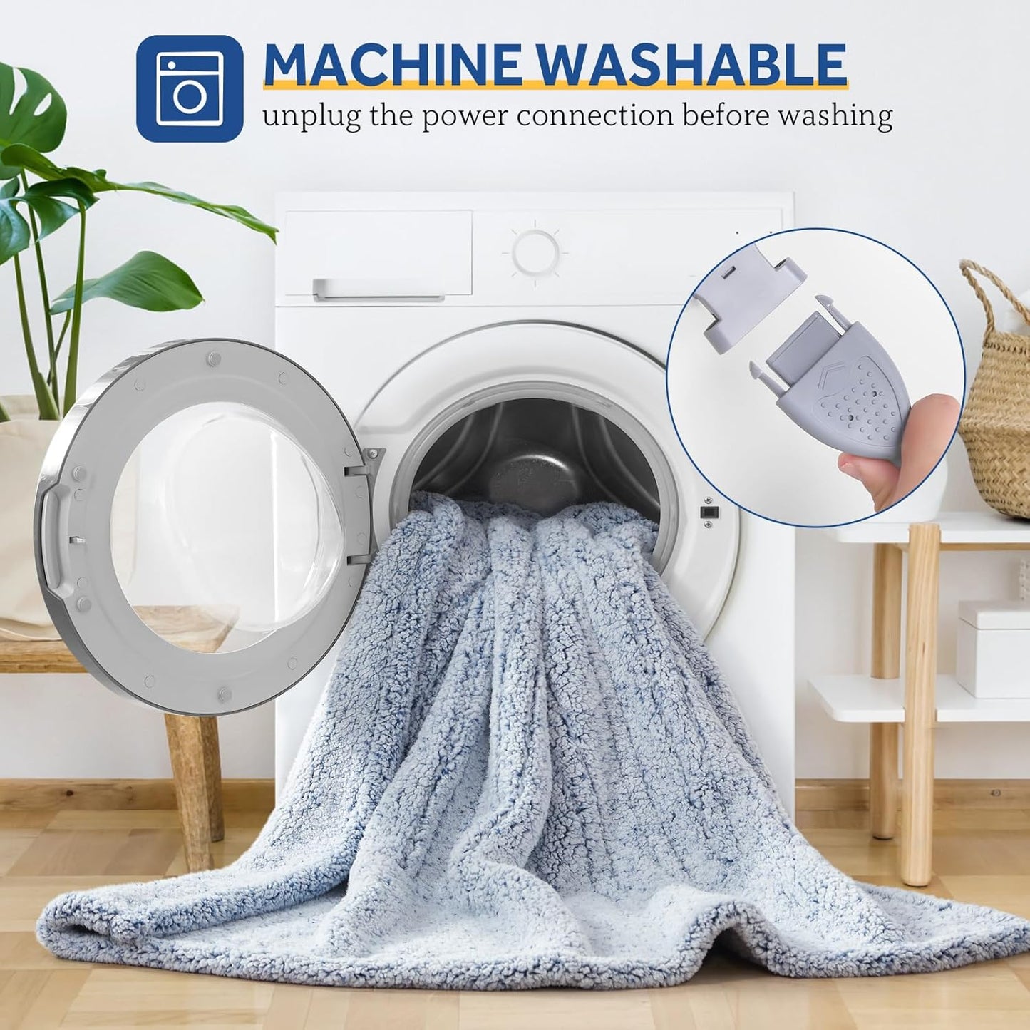 SEALY Electric Blanket Full Size, Soft Sherpa Heated Blanket Single Control with 10 Heating Levels & 1 to 12 Hours Auto-Off Settings Over-Heated Protection 80"x84" Machine Washable, Blue