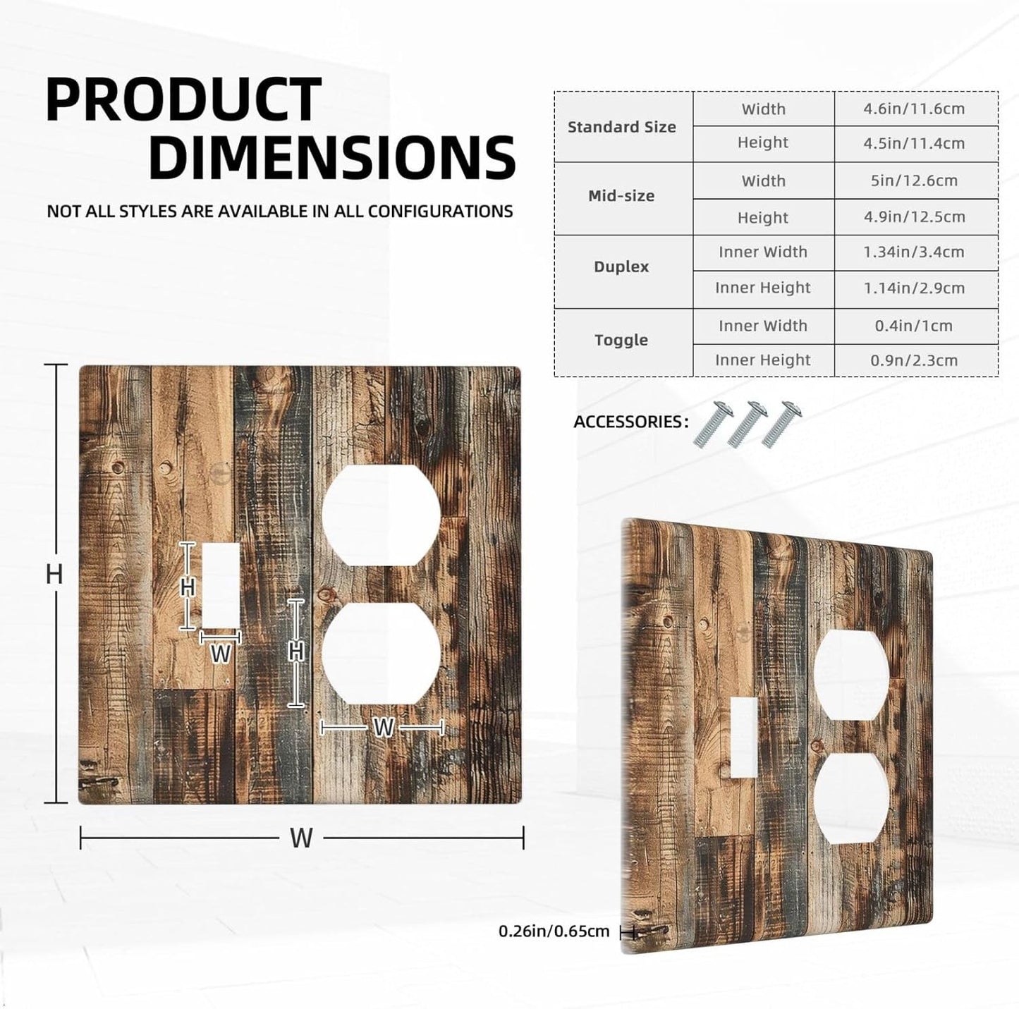 Wallplates Rustic Brown Wood Pattern Splice Plank 1 Toggle 1 Duplex Switch Plate Electrical Gfci Faceplate Decorative Light Switch Covers For Farmhouse Cabin Decor