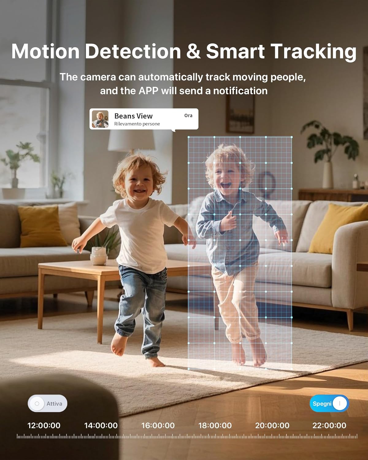 Tenda 2K Indoor Security Camera for Baby Monitor, 360°Pet/Dog Camera for Home Security, 2-Way Audio, Motion Detection, Night Vision, 24/7 Cloud & SD Card Storage (CP3-V3.0 with 64GB SD Card)