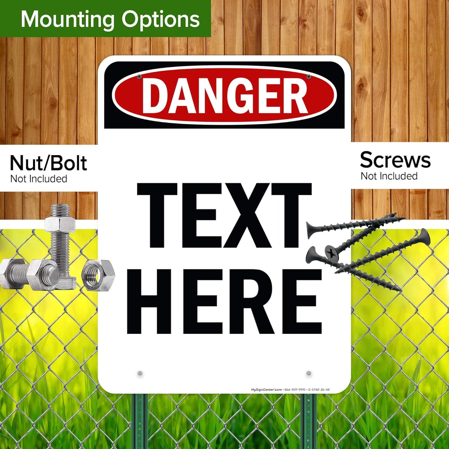 Custom Danger Sign, OSHA Sign, 36x48 Inches, Rust Free DiBound, Fade Resistant, Made in USA by My Sign Center