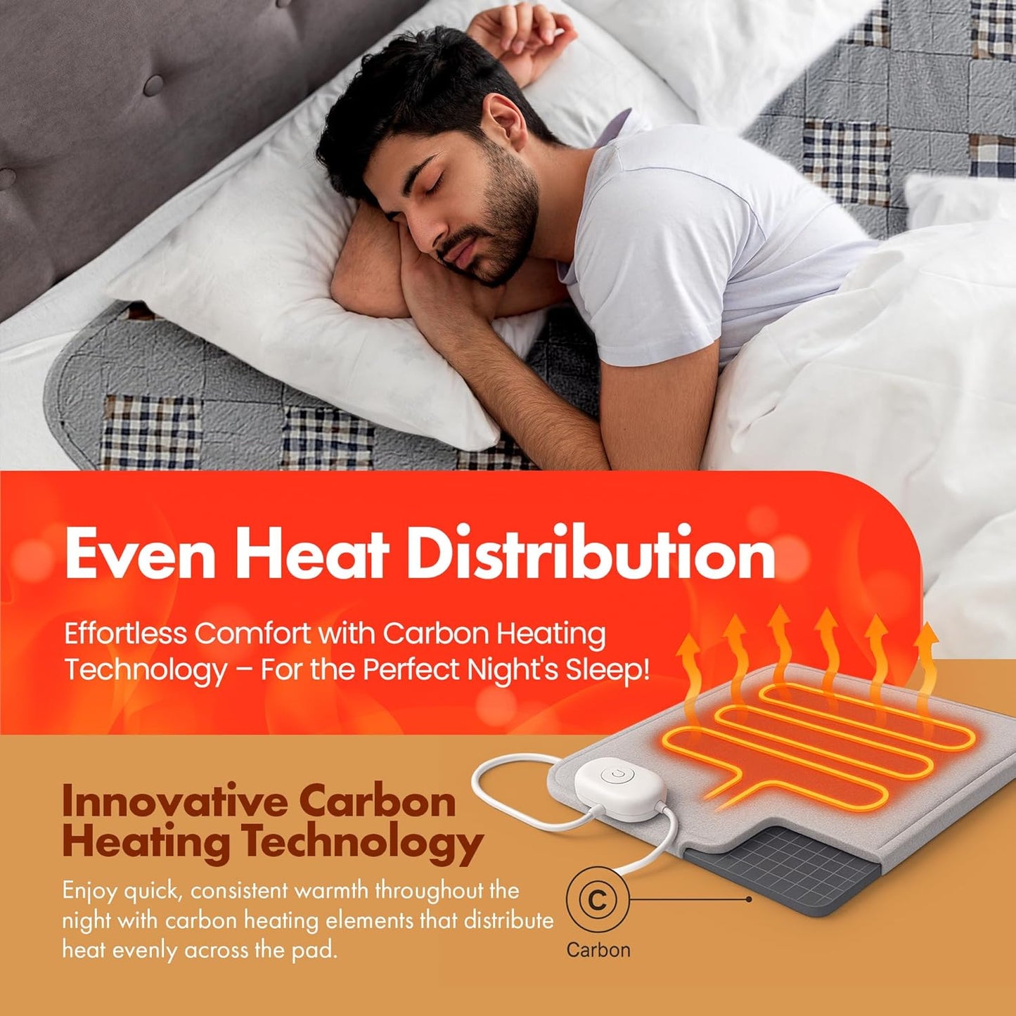 GML Bedding Heated Mattress Pad Toppers – Electric Bed Warmer with Smart Controller, Waterproof Quilted Layer, Adjustable Timer, Machine Washable, Dual Heat System for Comfortable Sleep, Queen 71x55