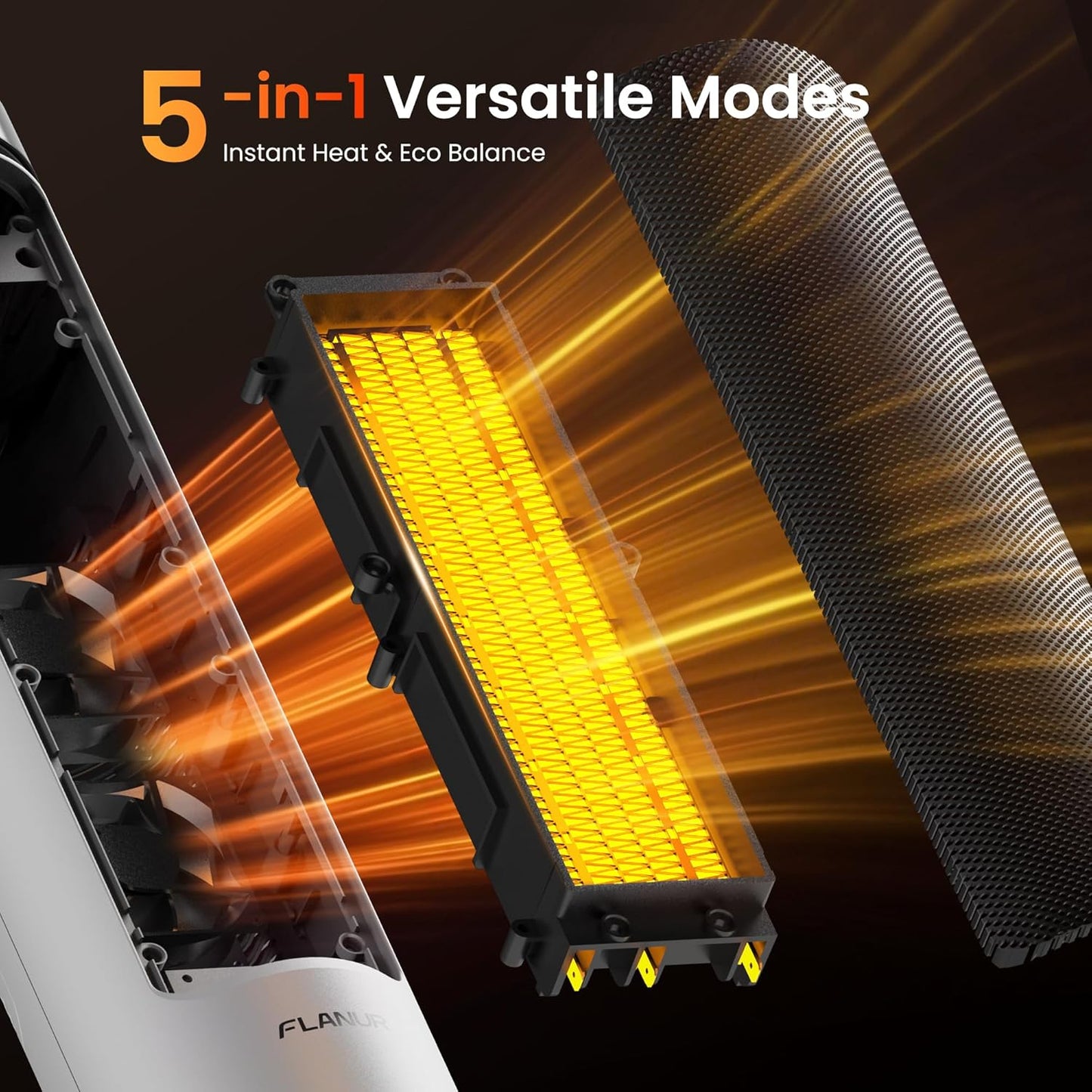 Space Heaters for Indoor Use Large Room, 1500W Portable Electric Heater with Remote, 5 Modes, Safety Protection & Child Lock, 12H Timer, Oscillation Heater for Bedroom Home Office White 1Pack