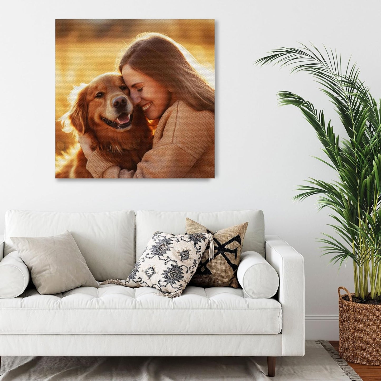 SPECPIX Custom Canvas Prints with Your Photos Customized Canvas Wall Art Personalized Canvas Pictures Gifts for Pet Dog Baby Family Mom Dad Men Women Couple Boyfriend Girlfriend Framed 12x12
