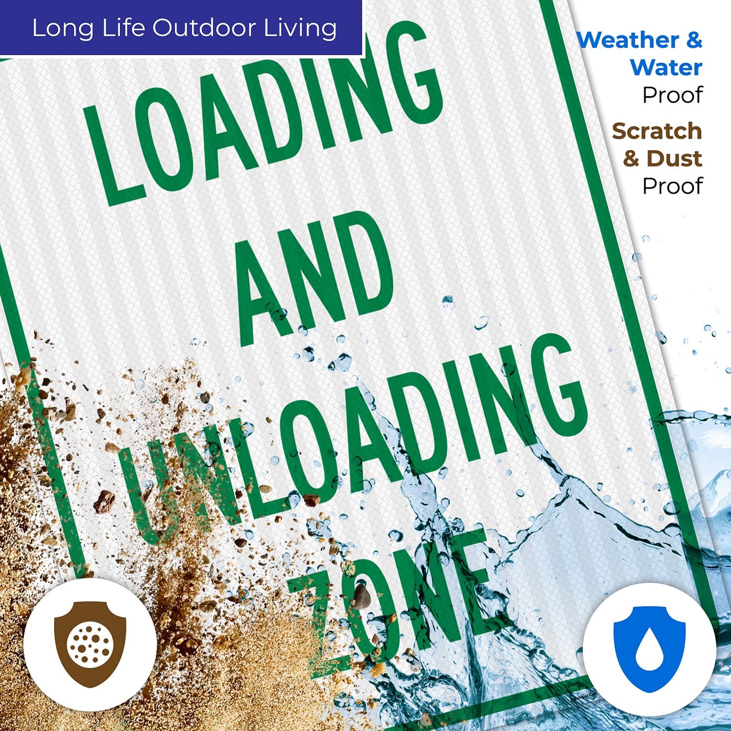 Loading and Unloading Zone Sign, 24x30 Inches, 3M EGP Reflective .080 Aluminum, Fade Resistant, Made in USA