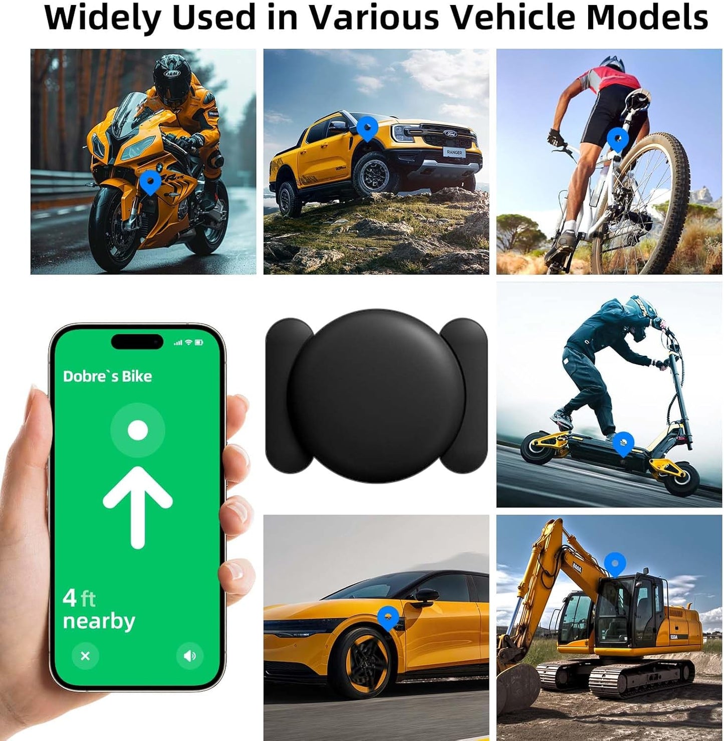 GPS Tracker for Vehicles, 2PCS Real Time GPS Tracker for Car Work with Find My (iOS Only),MINI Car Tracker Device Hidden,No Monthly Fee, Magnetic Car Tracker, Waterproof