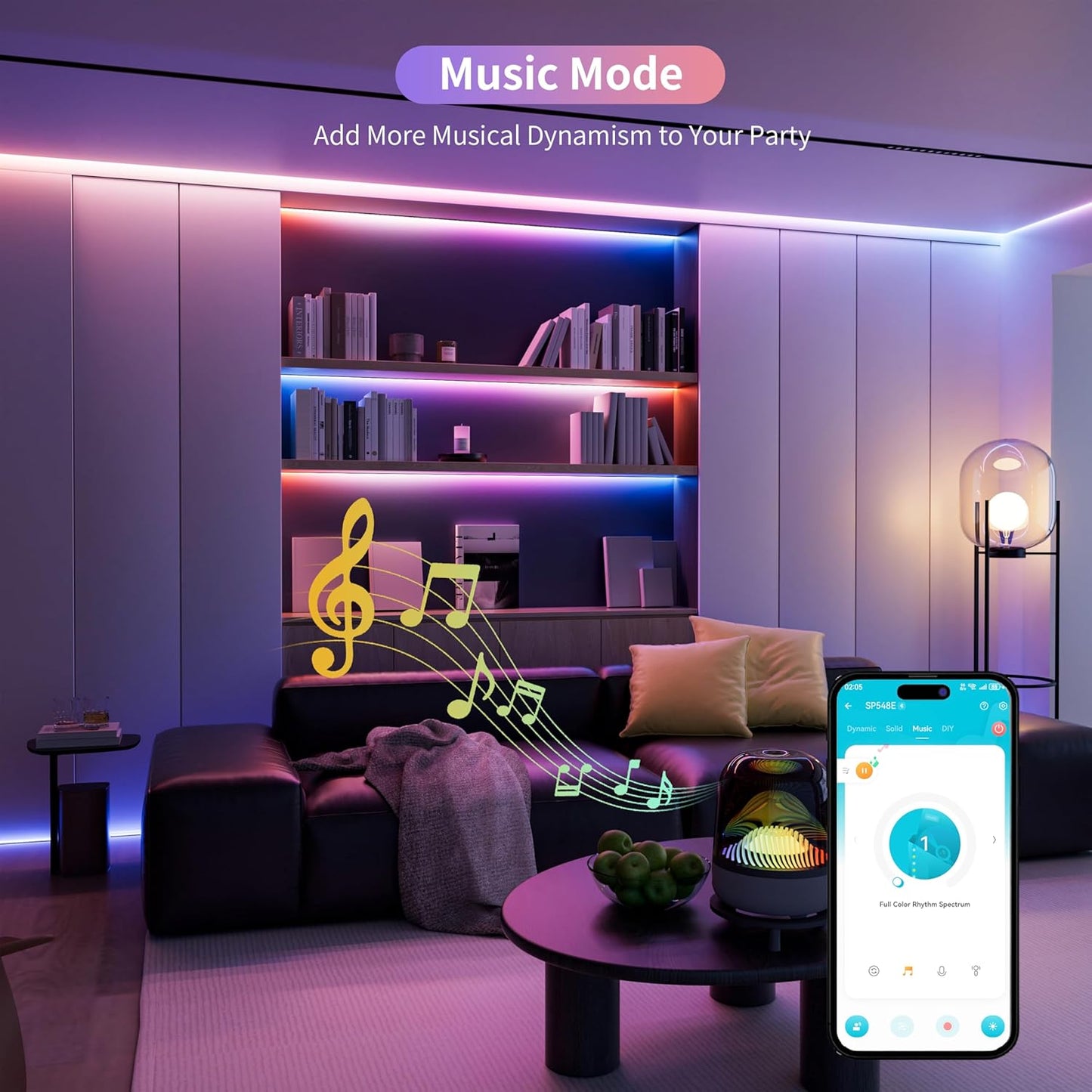 PAUTIX RGB Smart IC COB LED Strip Light Addressable 32.8ft/10m,UL-Listed 24V Color Flowing Strip Light Multicolor Flexible Tape Lights with APP Control/Music Mode,for TV,Bedroom,Party DIY Decoration