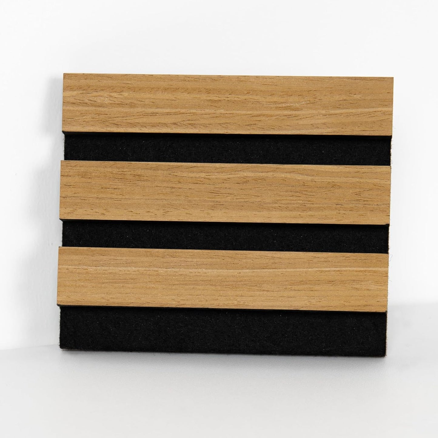 Sample Wood Salt Acoustic Wall Panels, Soundproof Wooden Wall Panels, 3D Fluted Sound Absorbing Panel, Teak, Sample Pack