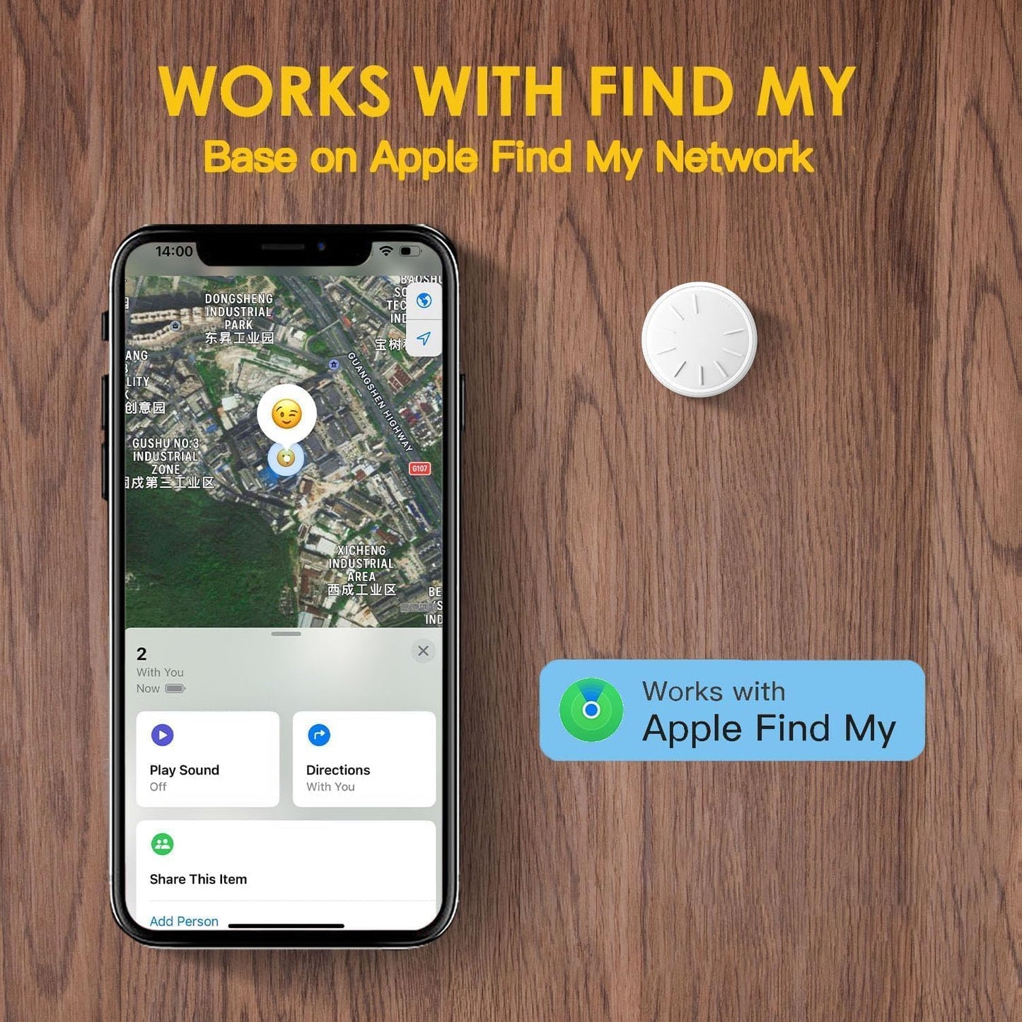 Air Tracker Tags-2 Pack, Item Tracker with Waterproof Case for Your Keys, Wallet etc, Luggage Tracker Works with Find My APP (iOS Only)