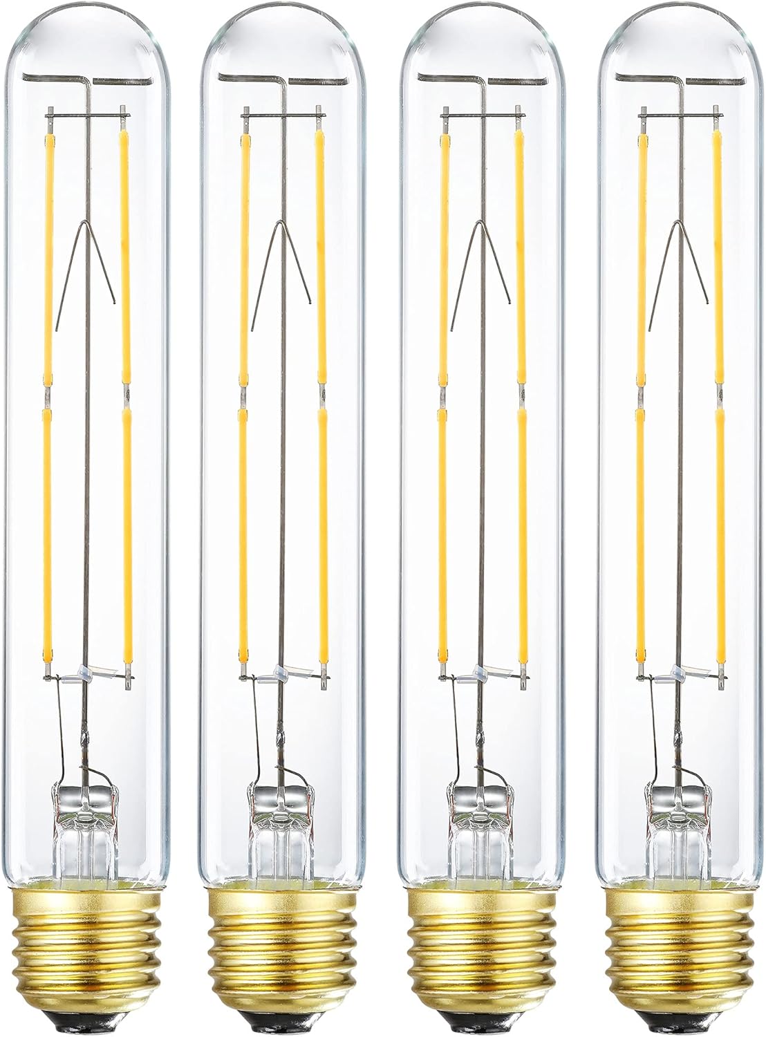 XININSUN T10 LED Bulb 6W Equal E26 LED Bulb 60 Watt dimmable Neutral White 4000K E26 Edison Bulb AC120V 600lm Tubular Light Bulb T9 for Rustic Pendant,Island,Chandeliers,Wall sconces Pack of 4