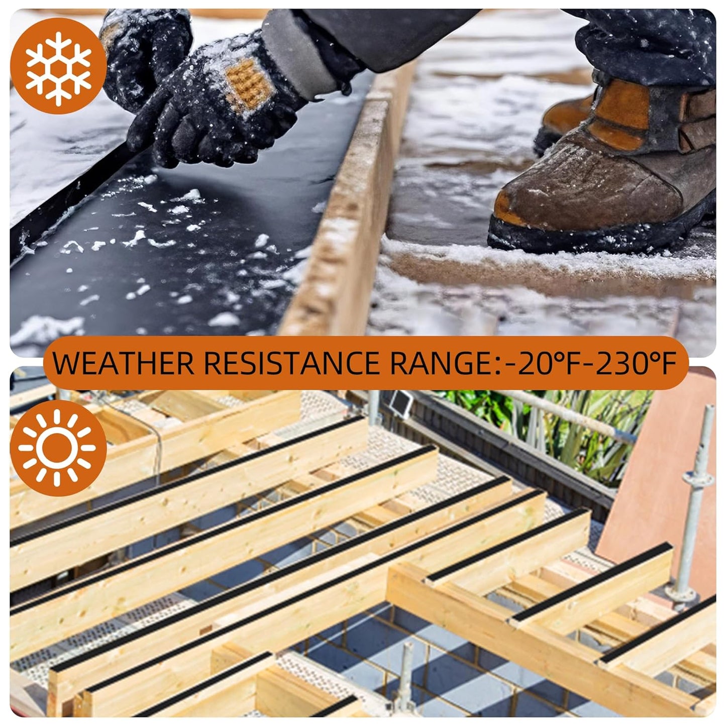 8 Pack Joist Tape for Decking 2''×50', Weather-Resistant,Waterproof Seal Antiseptic Butyl Tape,Self-Adhesive Flashing Joist Tape for Wood Decks Beams Roof