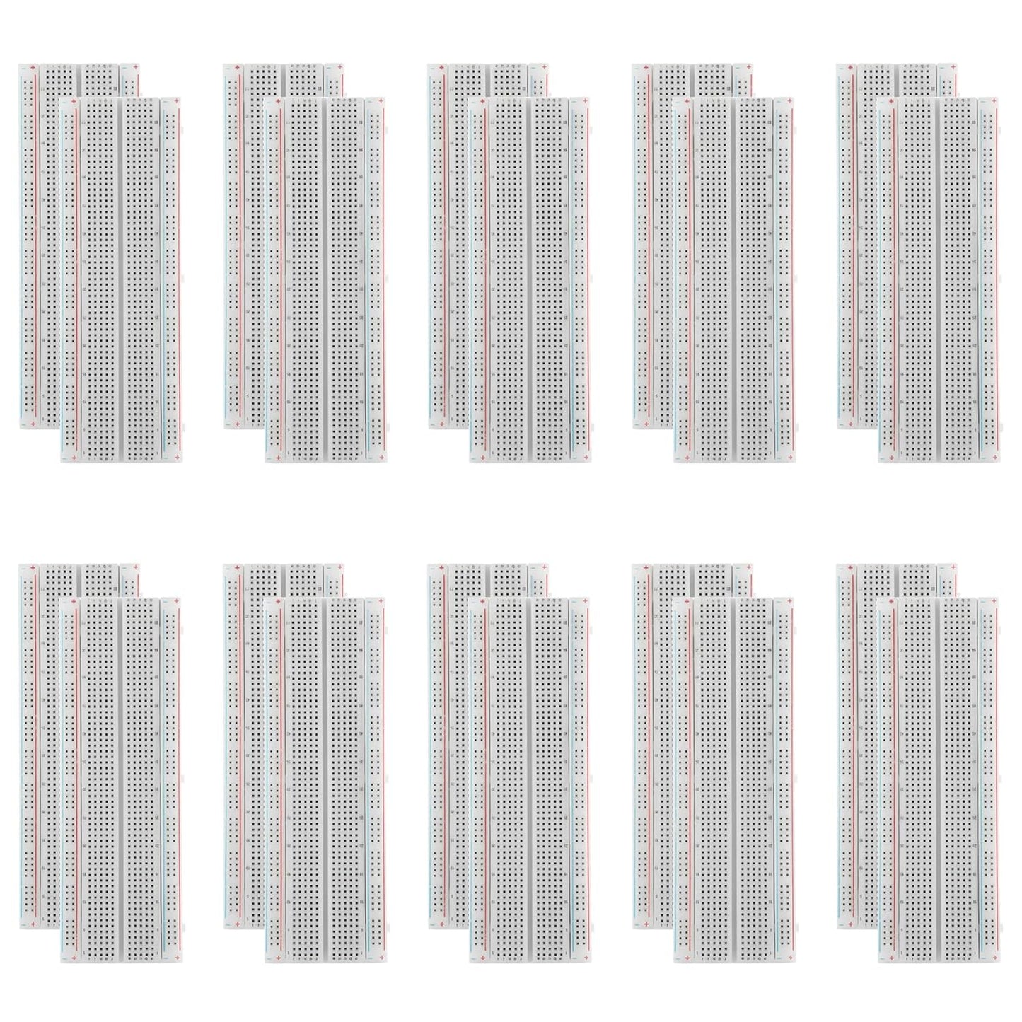20 Pack Breadboard 830 Point Solderless Prototype PCB Board Kit, Breadboards Protoboard MB-102 for Proto Shield Distribution Connecting Blocks, Arduino DIY Electronics Kit