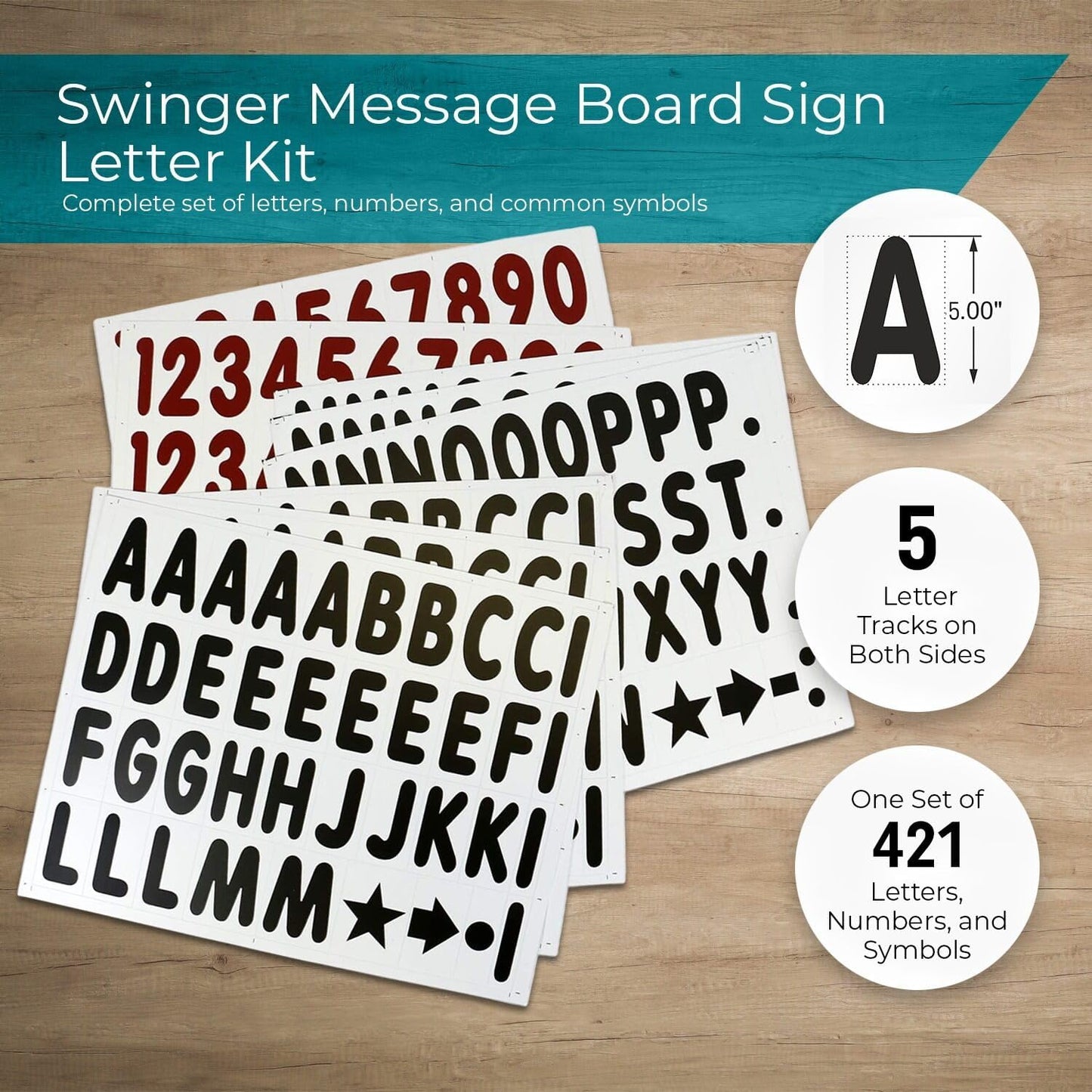 SmartSign 36"x48" Changeable Message Board Sidewalk Sign, Standard Portable Swinger Sign & Letter Kit for Outdoor, Business, Large Black Standing Frame with Wheels, USA-Made
