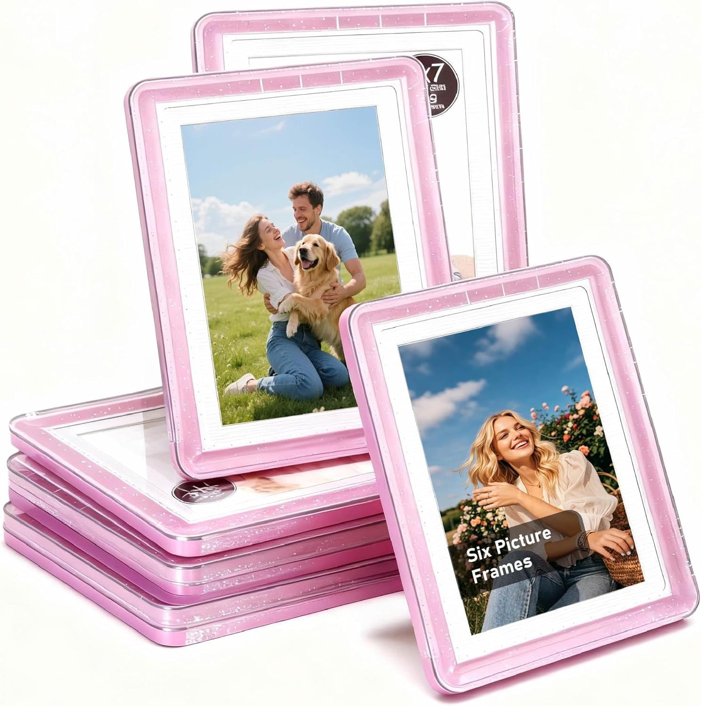 5x7 Picture Frame, Clear Acrylic Photo Frame with White Mat for 4x6 Photos, One-Piece Shatterproof Tool-Free Design, UV-Resistant Waterproof Tabletop Frame for Home Office Decor with 10-Year Warranty