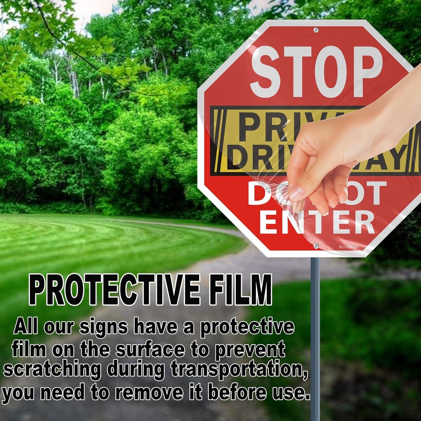 Stop Sign, Do Not Enter Private Driveway Sign, 12" x 12" Reflective Aluminum sign, Fade Resistant Durable UV and Octagon Shaped, Easy Mounting