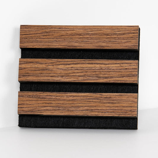 Sample Wood Salt Acoustic Wall Panels, Soundproof Wooden Wall Panels, 3D Fluted Sound Absorbing Panel, Red Oak, Sample Pack