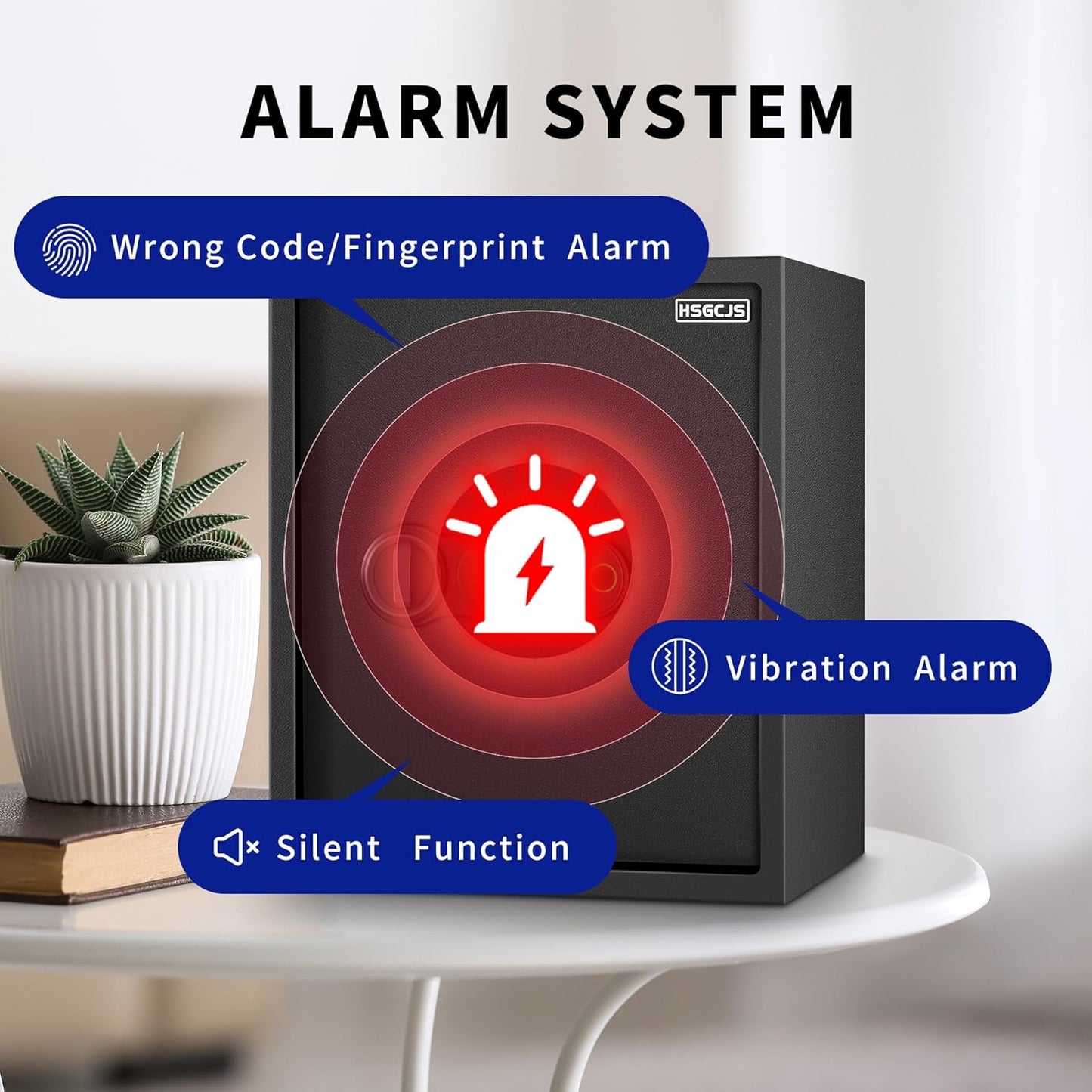 HSGCJS Large Fingerprint Safe – 1.93 Cubic Feet,Biometric Fingerprint Home Safe Box with Digital Keypad,Security box with Induction Light and Leather, Money Box for Jewelry Cash Document Valuables