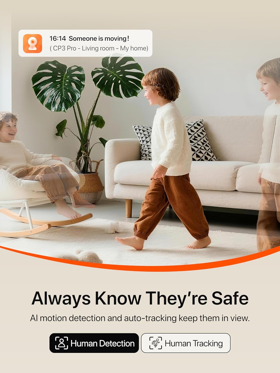 Tenda CP3 Pro 2K Indoor Security Camera with WiFi 6 & AI Baby/Pet Detection – Baby Monitor, Pet Camera for Home, One-Touch Calling, Night Vision, Military-Grade Encryption, No Subscription Needed