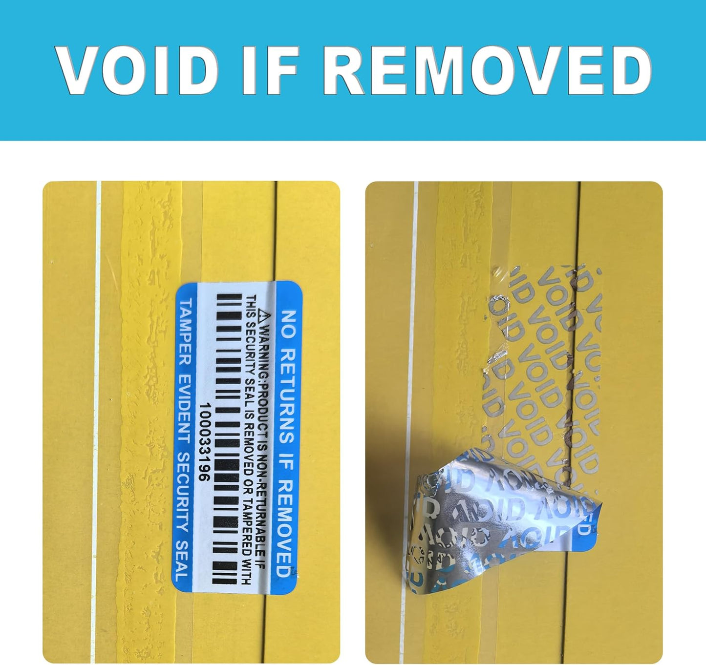 Tamper Evident Proof Barcode Stickers with Individual Serial Number Security Warranty Void Sticker,Sealing Label for Package(280pcs 2x0.8in Blue Matte Silver)