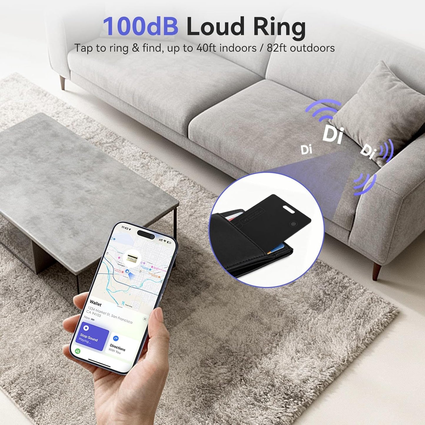 Wallet Tracker Card Air-Tag - for Android & iOS, Work with Google Find Hub & Apple Find My, 0.07in Slim Tracking Card, IP68 Waterproof Bluetooth Smart Item Locator for Luggage, Gifts for Men Women