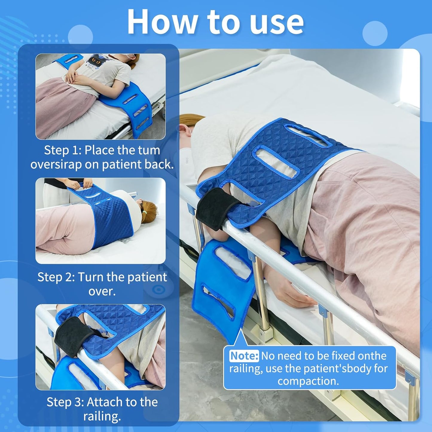 Transfer Sling with six Handles -Padded Assist Gait Belt - Heavy Duty Patient Lift with Straps -Mobility Standing and Lifting Aid for Disabled, Elderly, Injured -Safely Move from Bed and Wheelchair
