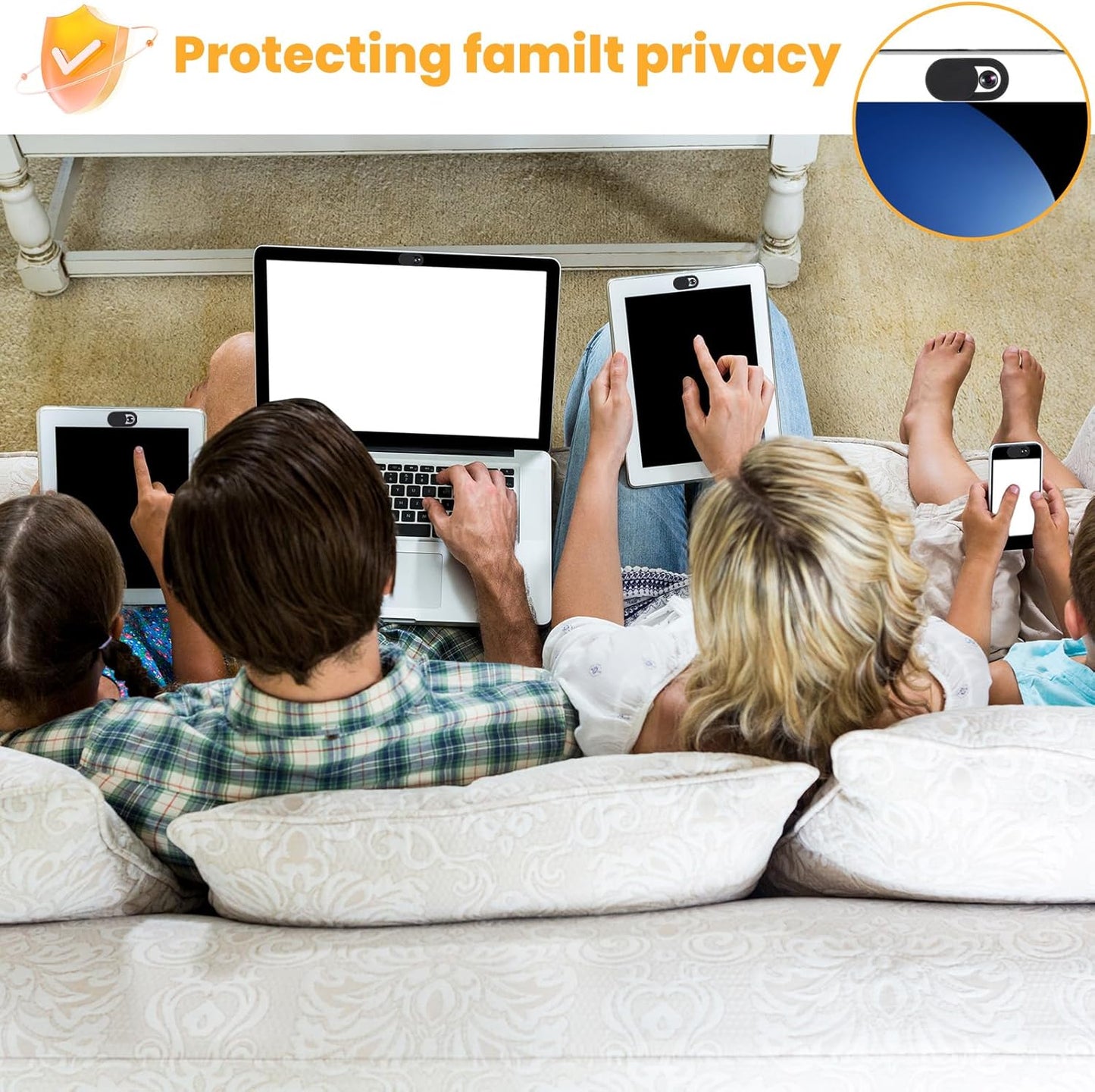 24PCS Camera Cover Slide, Plastic Ultra-Thin Webcam Cover Camera Blocker Slider for Laptop Desktops PC Tablet Cell Phone to Protect Your Privacy and Security