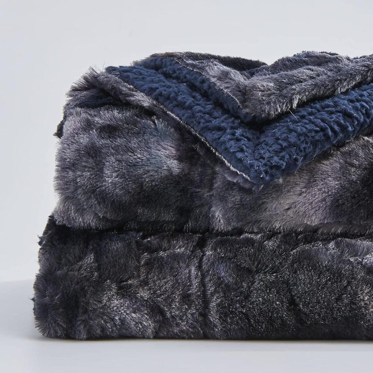 NEWCOSPLAY Super Soft Faux Fur Blanket Twin Size Tie-dye Black Sherpa Fuzzy Plush Warm Blanket for Sofa Bed (Tie-dye Black, Twin(60"x80"))