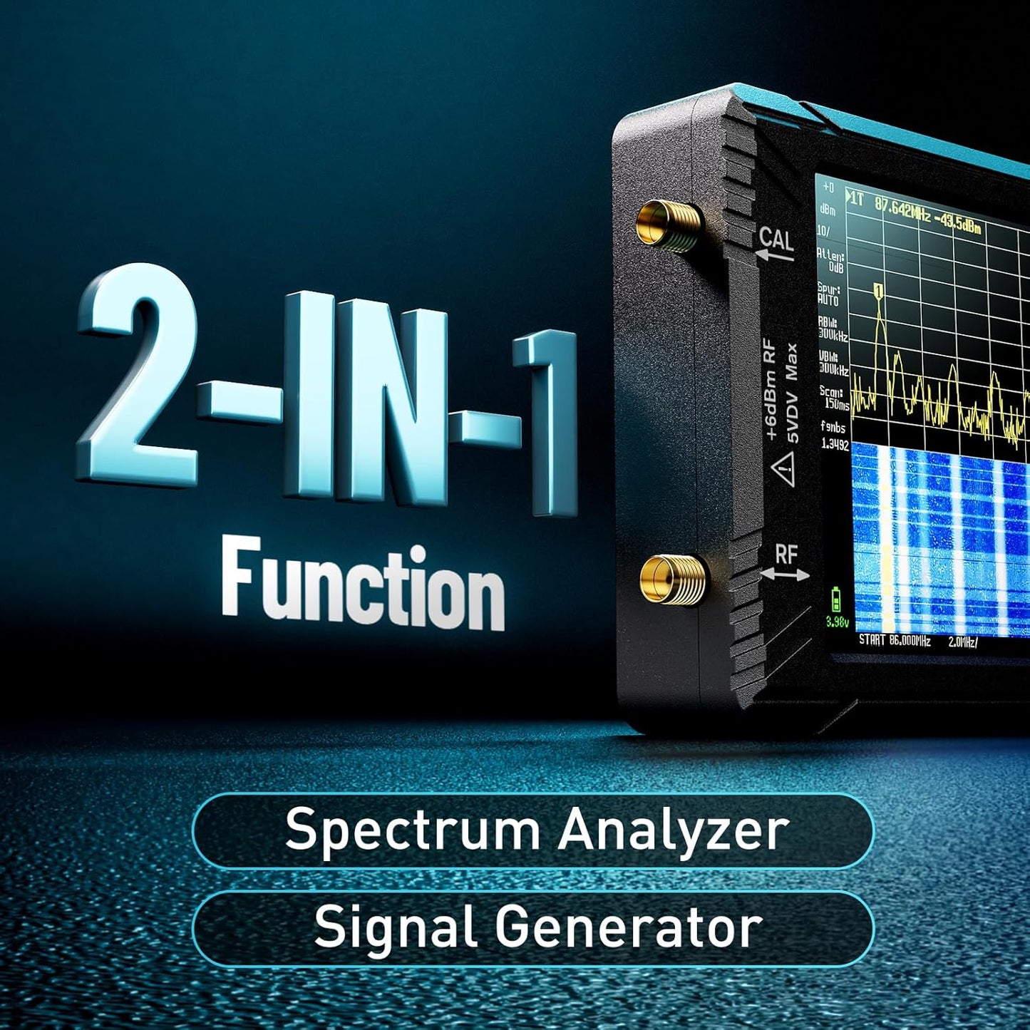 SeeSii TinySA Ultra Spectrum Analyzer with ZK06-20dB Low Noise Amplifier, 4.0 Inch 100kHz to 5.3GHz Handheld Tiny Frequency Analyzer with 32Gb Card,100kHz to 800MHz MF/HF/VHF UHF Input