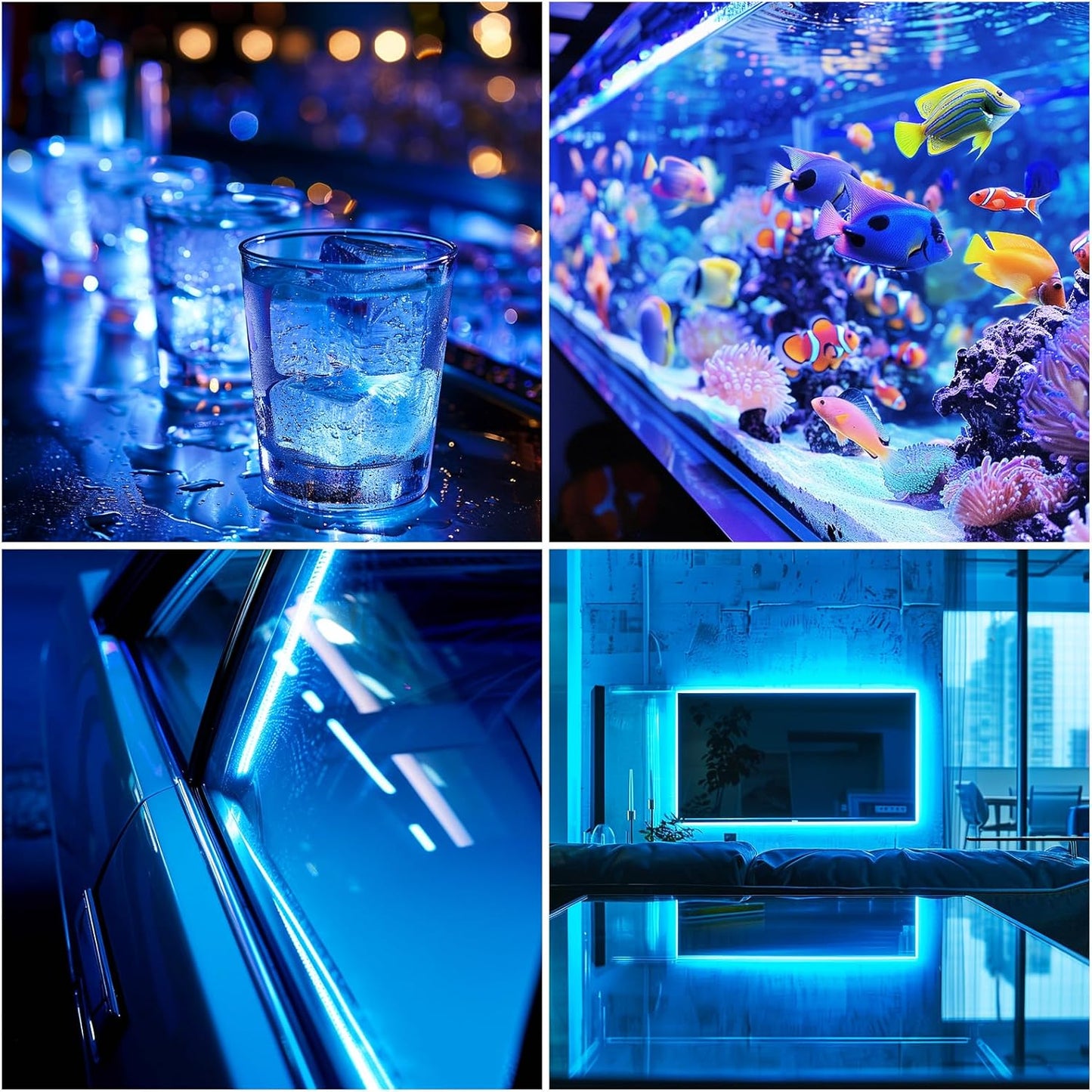 LED Strip Lights ICE Blue COB 320 LEDs High Brightness Indoor Use Flexible Thin LED Lights for Home DIY Display Cabinet 5V USB LED Short Light, Commercial Decoration TV Lights (3.28FT/3Pack)