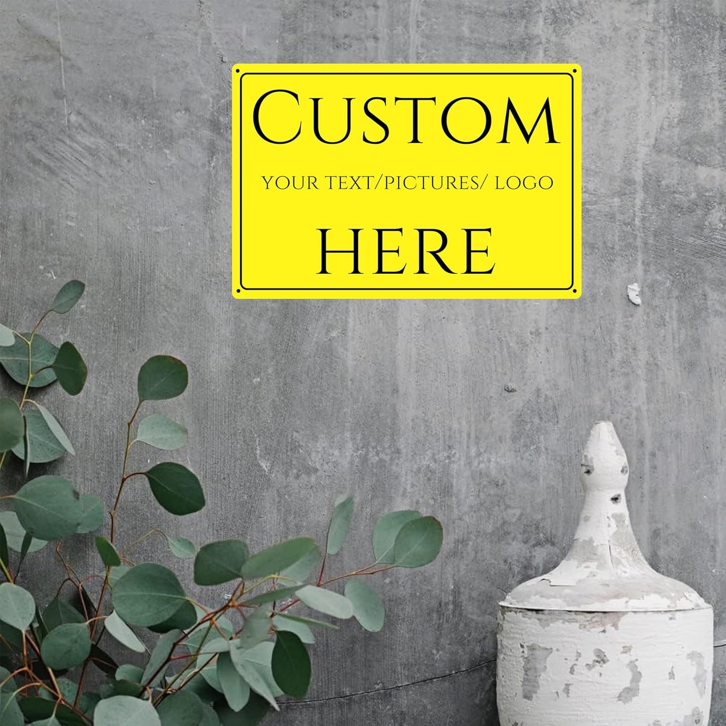 Custom Sign,Aluminum Weatherproof Metal Sign Multiple Sizes, Reflective，Double-sided，Customize for Garden, Business, Workplace, office, Home, Delivery Signs(10 * 7Inch)