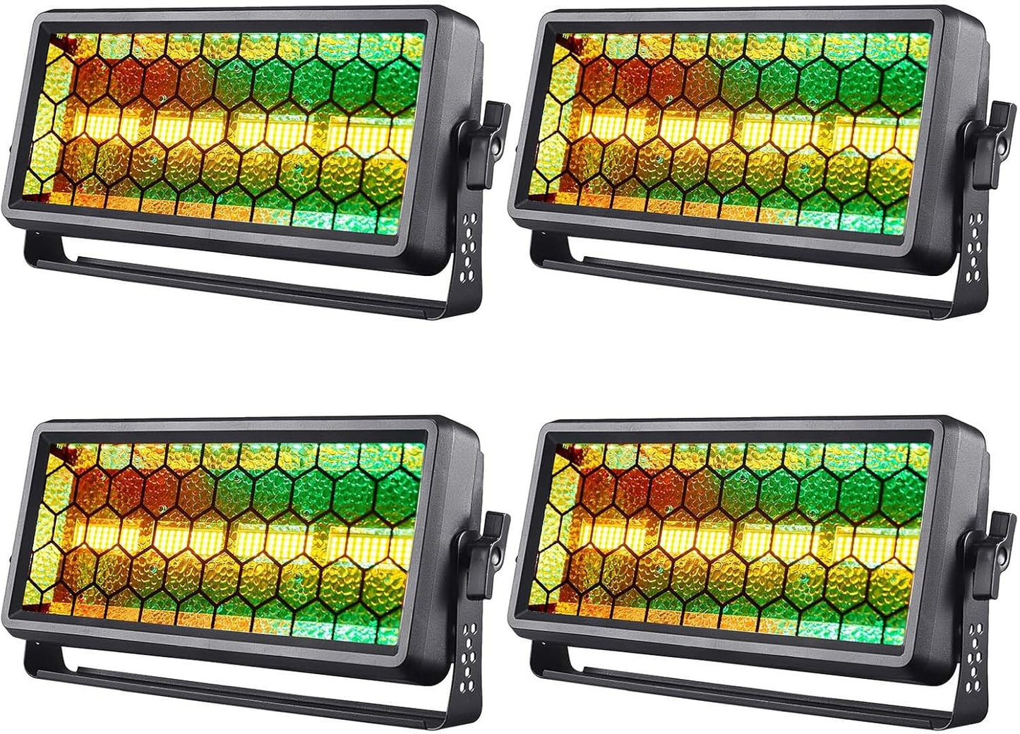Retro Stage Light 120W - 4 COB + 36 RGB LED Wall Washer Bar DMX512,Uplights for Events, Monochrome/Mixed Colors for DJ Concert, Wedding Halloween Party, Xmas, Club 4PACK