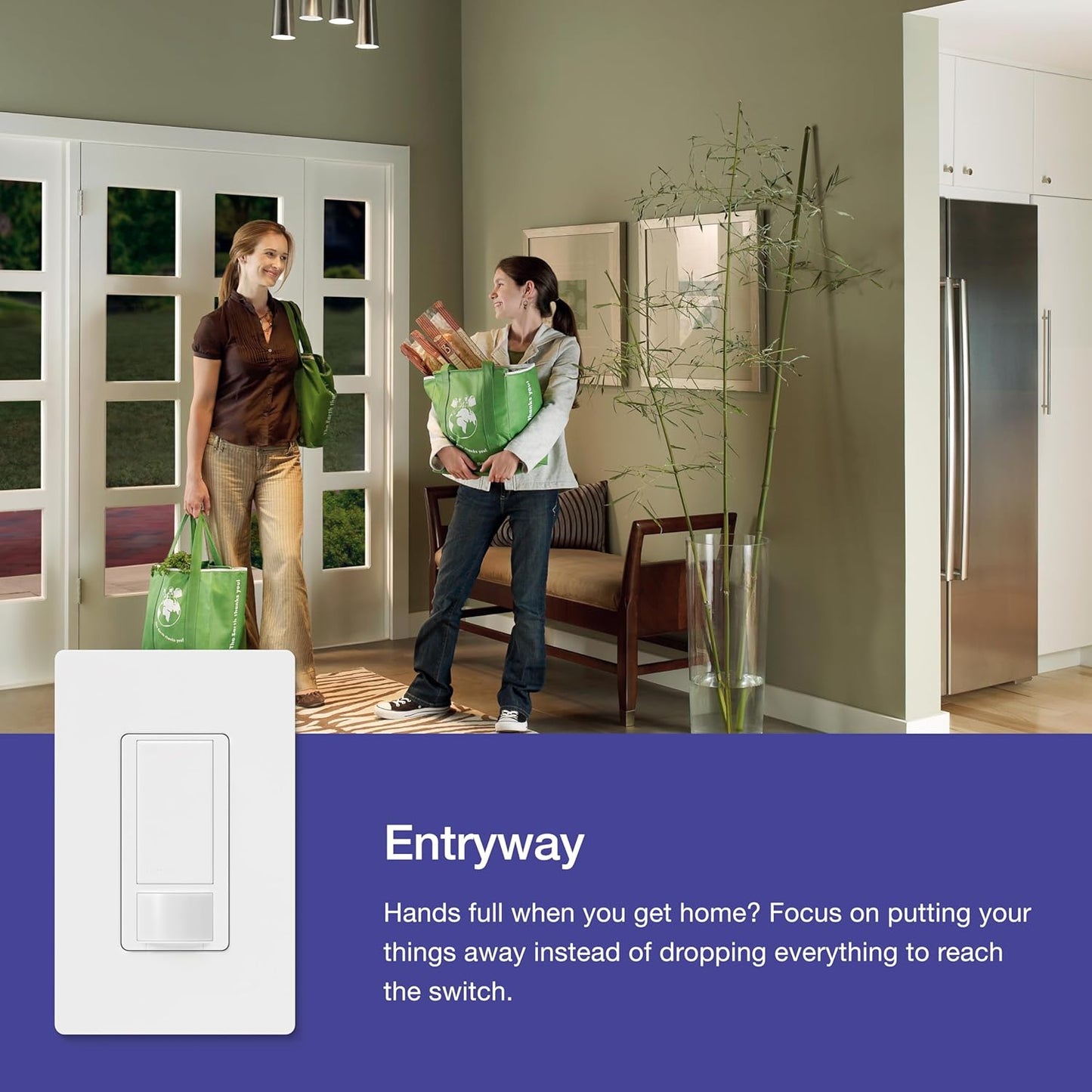 Lutron Maestro Motion Sensor Light Switch Indoor for Bathroom, Garage, Laundry Room, Closet, Occupancy Sensor Light Switch, Single-Pole, No Neutral, MS-OPS5M-WH