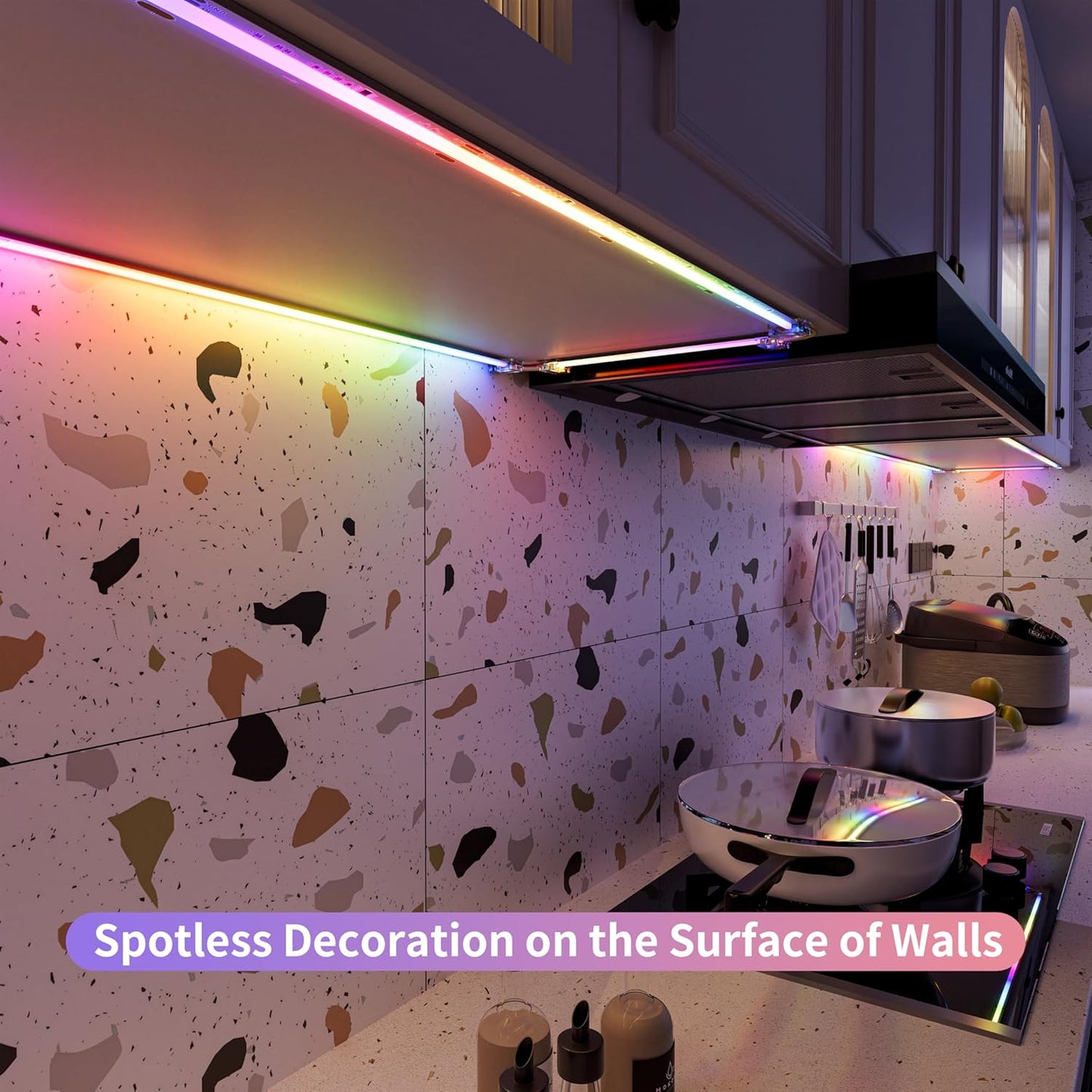 PAUTIX RGB Smart IC COB LED Strip Light,Addressable RGB COB LED Lights 16.4ft,UL-Listed 24V Color Flowing Chasing Effects Strip Lights Multicolor Flexible Color Changing Tape Light,for Bedroom,Party