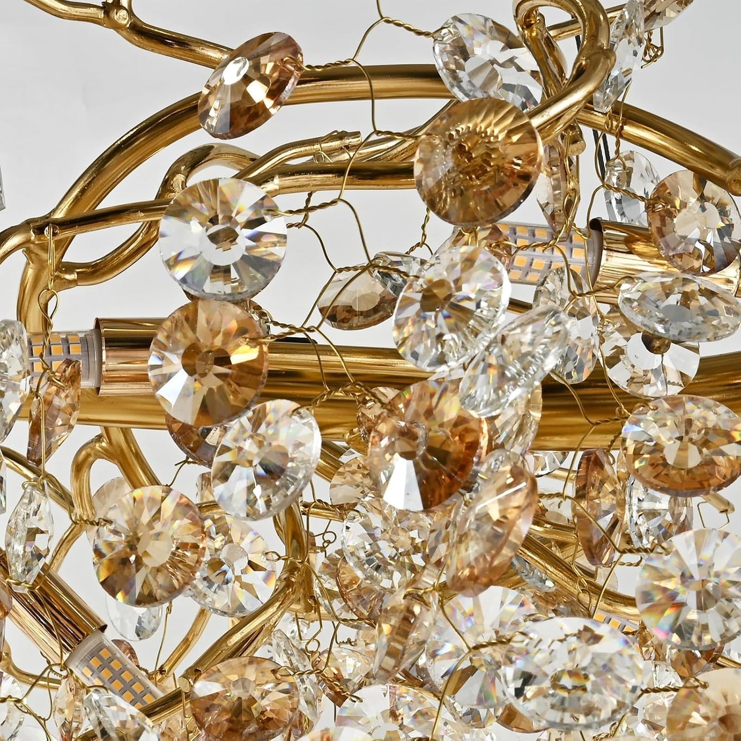 Modern Crystal Chandelier, 12-Light Raindrop Pendant Light Fixture, Luxury Gold Tree Branch Design for Dining Room, Living Room, Bedroom, Entryway - Elegant Home Decor