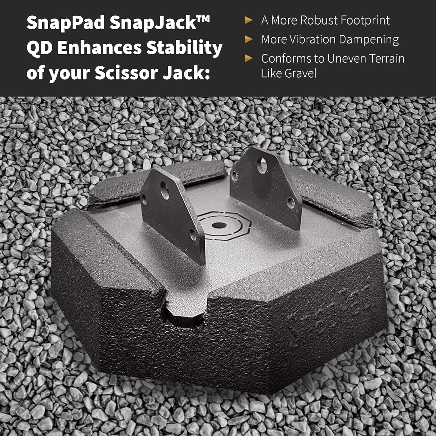 SnapPad SnapJack® QD (Pack of 4) | Four-Point Trailer Jack Stands Featuring 5.5" Metal Foot | Adds 61% Additional Surface Area, 3.79 lbs. Per Pad & 7.25" Total Width | Must-Have RV Accessories