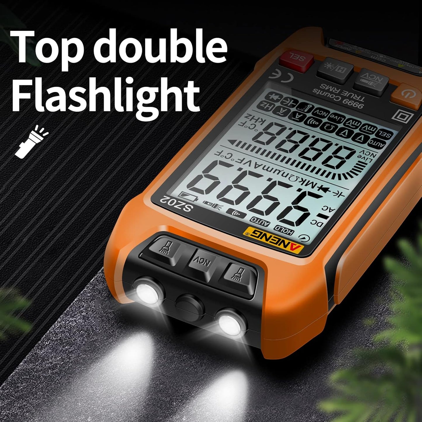 ANENG Digital Multimeter Smart Testers TRMS 9999 Counts Anti-Burning Ohm Amp Volt Meter Measures NCV,AC/DC Current/Voltage,Resistance,Continuity,Capacitance,diodes,Auto-ranging Electrical Tools