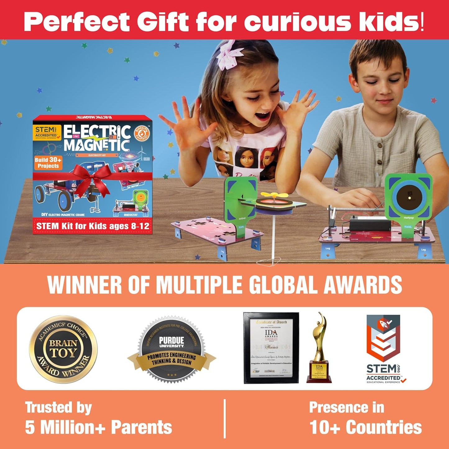 Butterfly EduFields 30in1 STEM Kits for Kids Age 8-10-12 | STEM Toys for Ages 8-13 | Electricity & Magnetism | Science Project Kit for Boys & Girls Aged 8-10-12-14 | Best Educational Birthday Gift