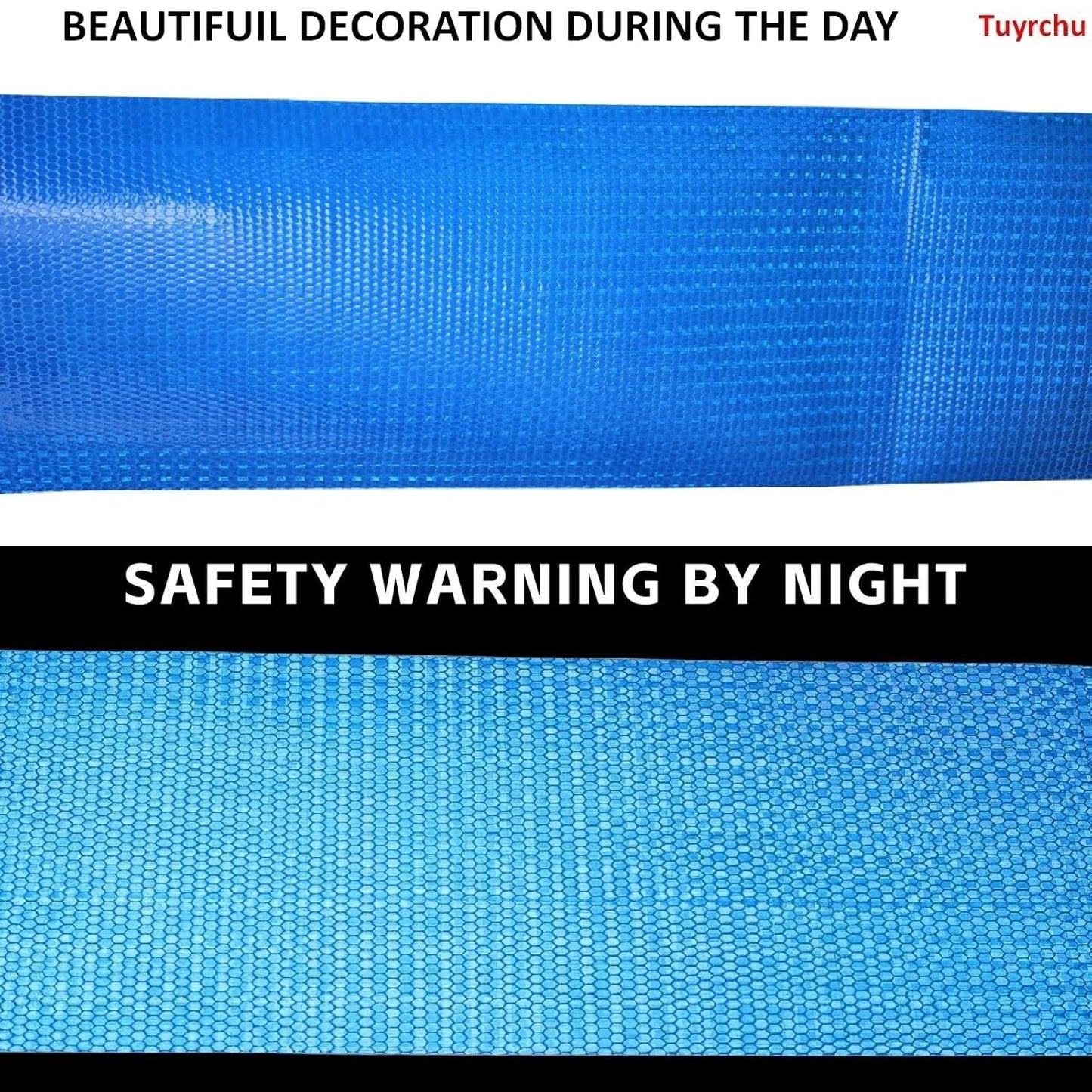 Blue Reflective Tape Outdoor Waterproof 12 inch, High Visibility Warning Industrial Marking Tape, Safety Stickers (11 feet)