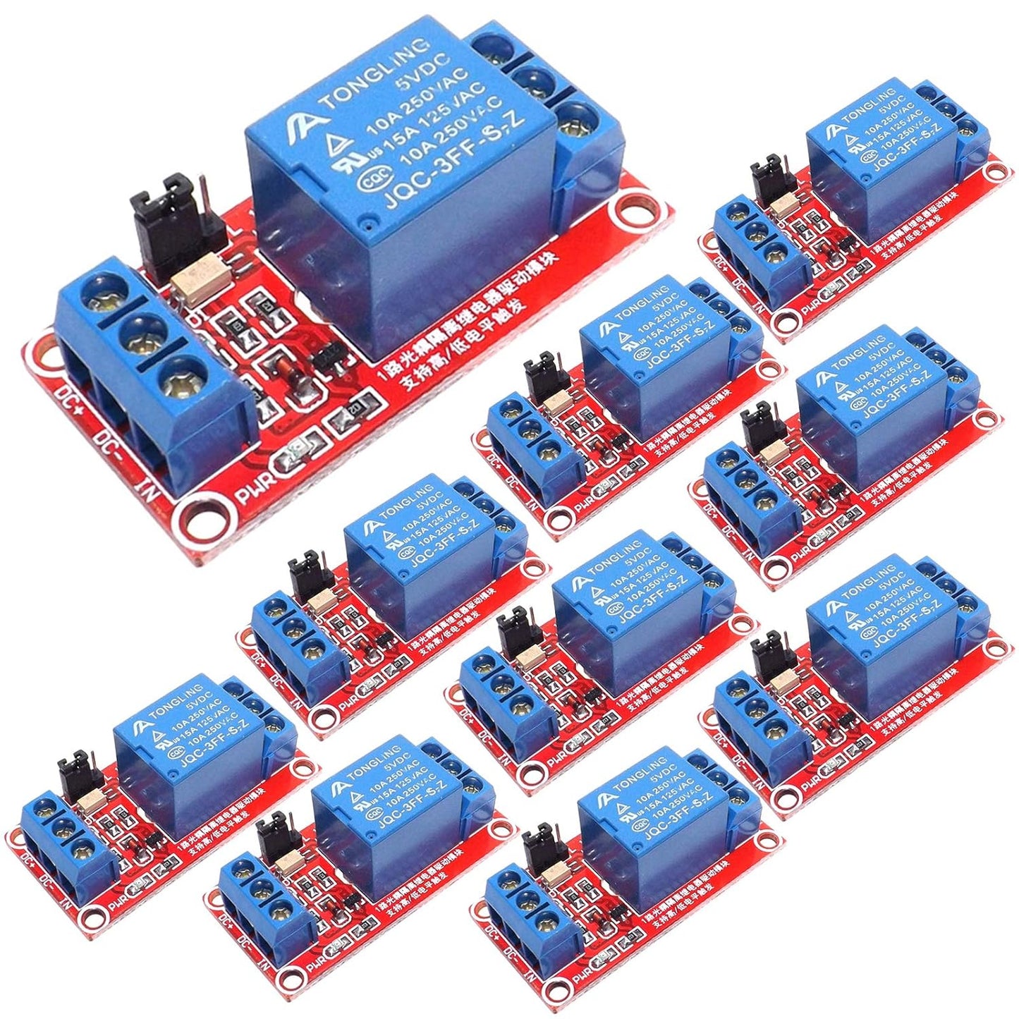 Relay Module with Optocoupler High/Low Level Trigger for Arduino (5, 5V Relay 1 Channel)