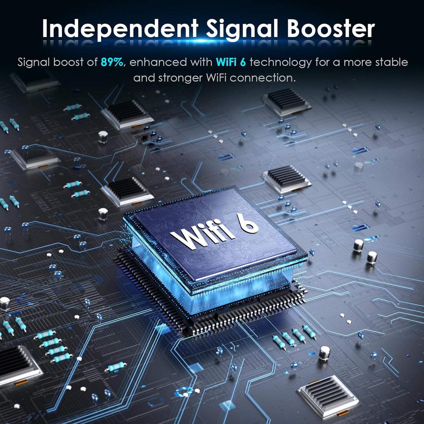 2025 AX1800 WiFi 6 Extender Signal Booster - Dual Band 2.4G/600Mbps & 5.8G/1200Mbps, WiFi Extender with Gigabit Port, 802.11AX Tech, 12999 Sq.Ft Long Range WiFi Repeater, Connects 100+ Devices