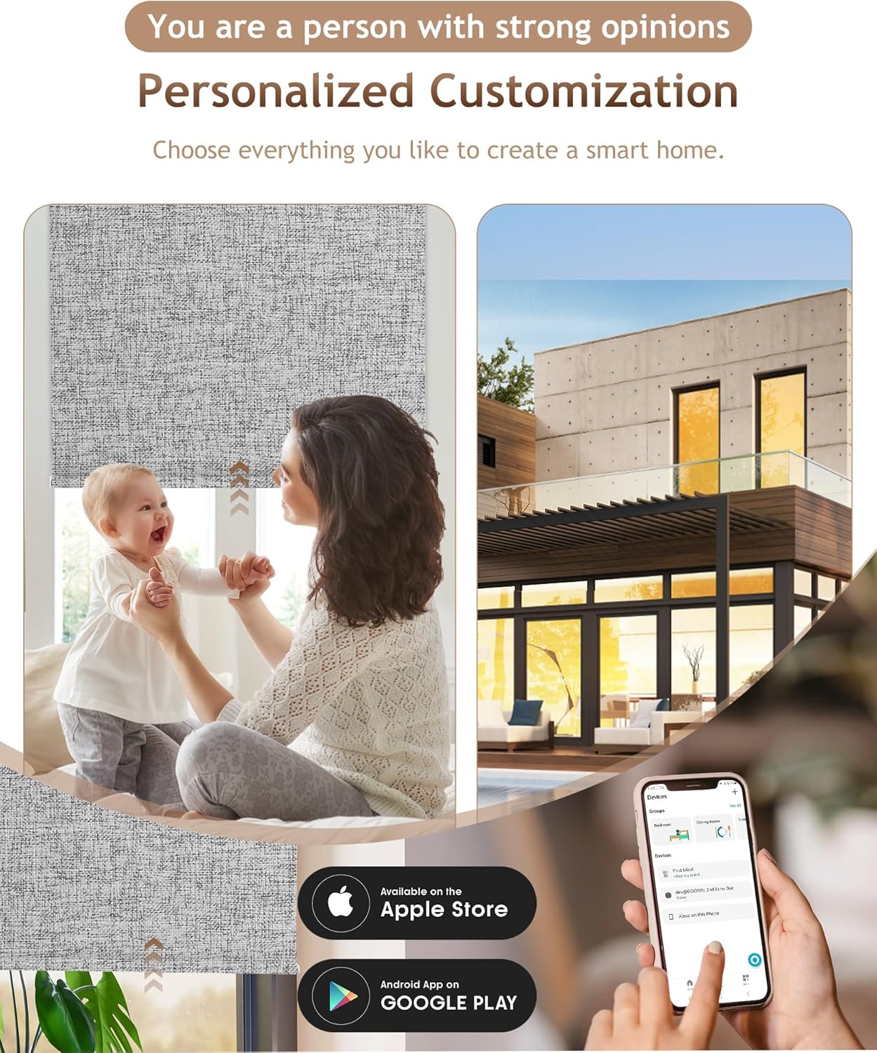 Kincmo Motorized Blinds with Remote,100% Blackout Motorized Roller Shades Work with Apple Homekit,Alexa,Google, Custom Electric Blinds with App,Voice Control (Mist Twilight)