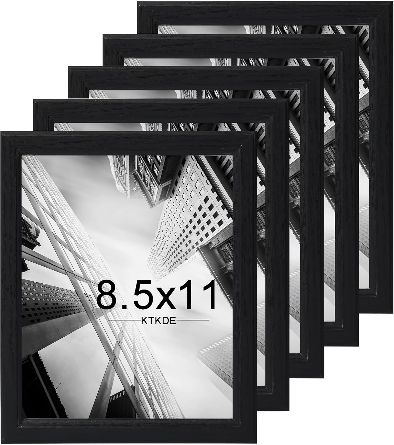 KTKDE 8.5x11 Picture Frame Set of 5,Certificate Frame Black with Clear Plexiglass, 8.5 by 11 Picture Diploma Document Degree Frames for Wall and Tabletop,best gift