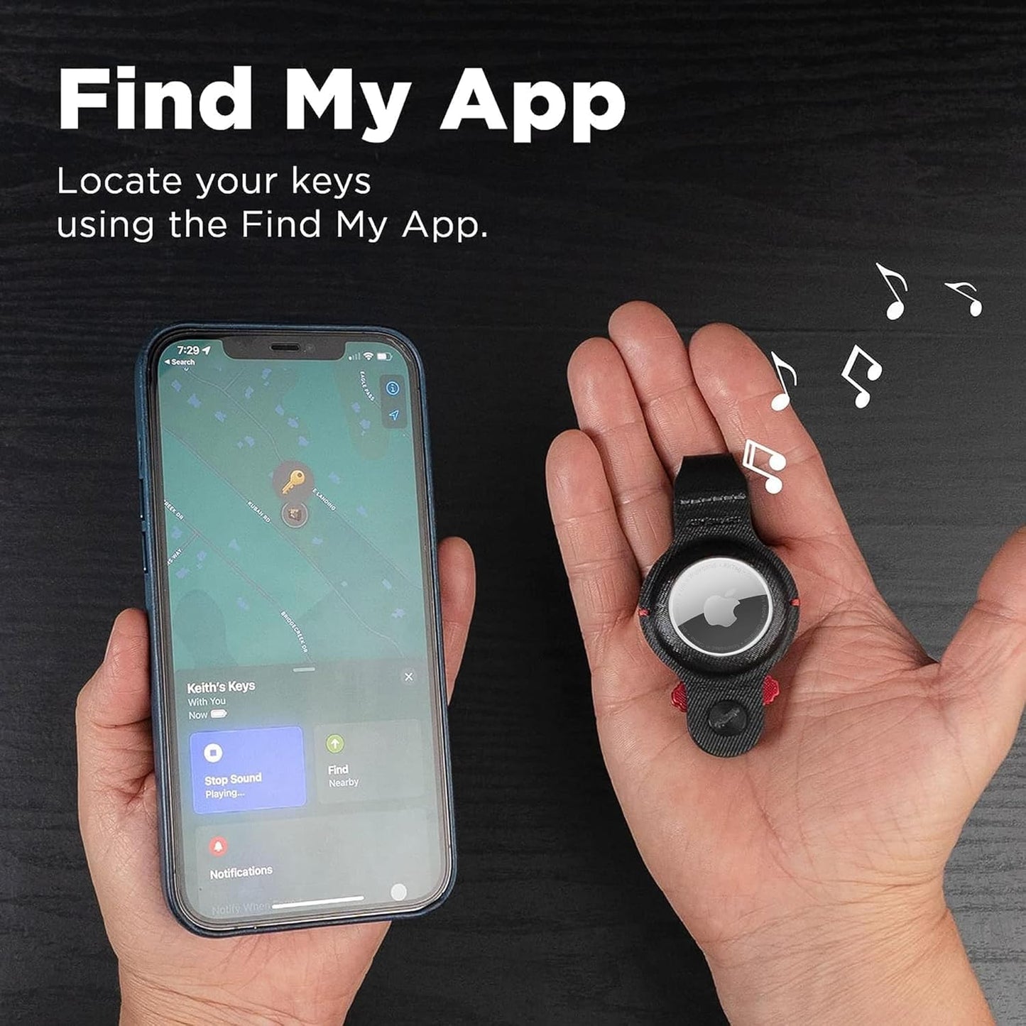 KeySmart AirTag Keychain Key Holder, Compatible with Apple AirTag Holder, Key Organizer Keychains