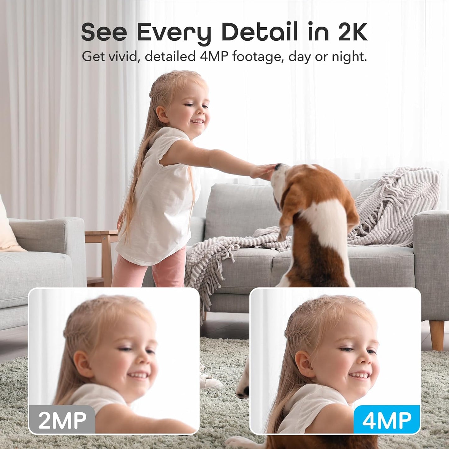 Geeni Scope Ultra 2K 360 Smart Auto-Follow Indoor Camera – 1440p Video Resolution, Wi-Fi Connectivity, Alexa & Smartphone Control, Wall Mountable, Pet & Elderly Monitoring Camera, White