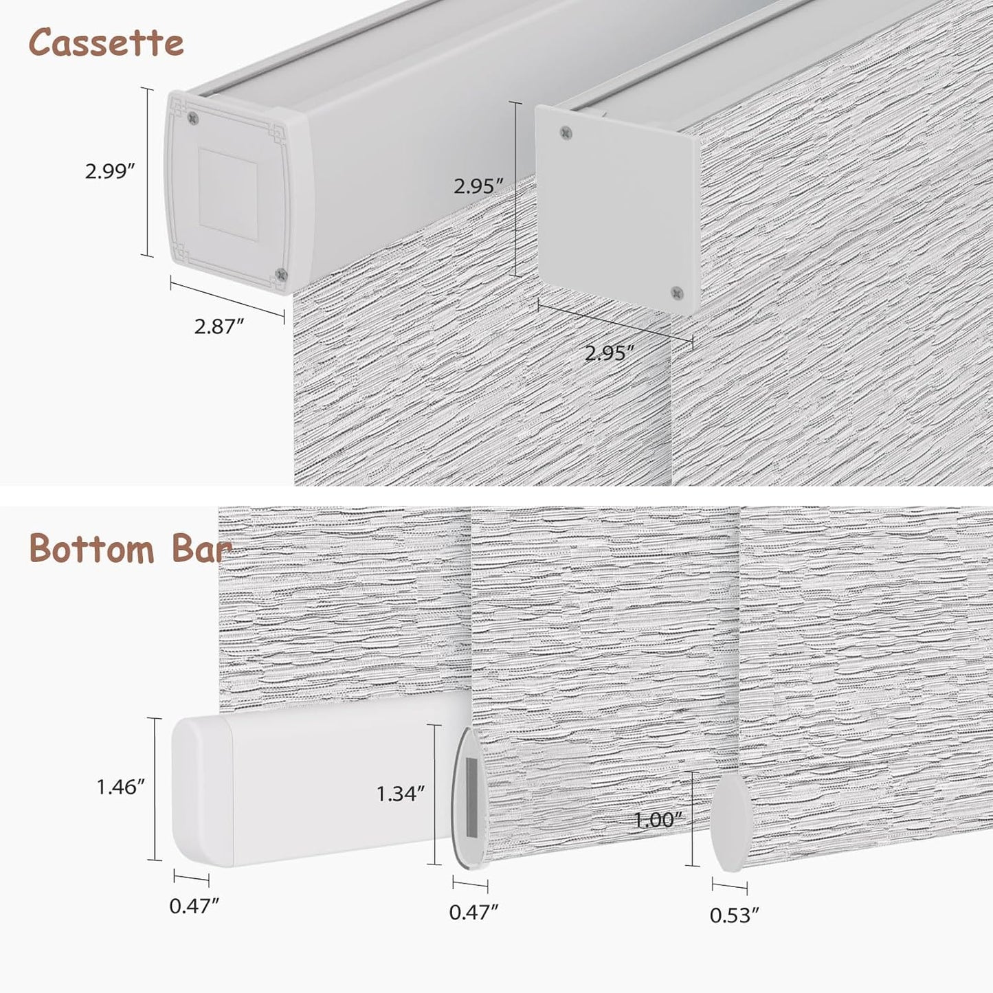 Motorized Roller Blinds with Remote, 100% Blackout Automatic Roller Shades for Bedroom, Bathroom, and Living Room, Customized Size, Fine Texture Gray