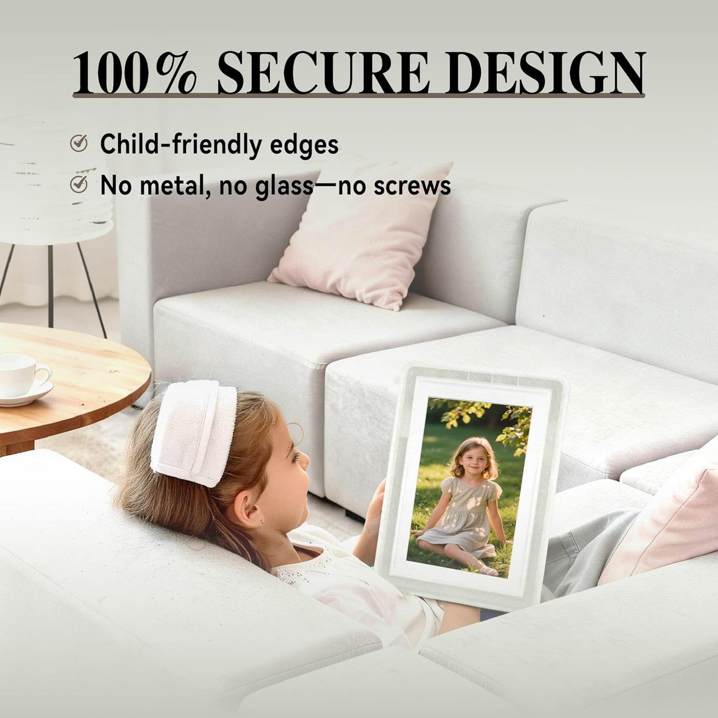 5x7 Picture Frame, Clear Acrylic Photo Frame with White Mat for 4x6 Photos, One-Piece Shatterproof Tool-Free Design, UV-Resistant Waterproof Tabletop Frame for Home Office Decor with 10-Year Warranty