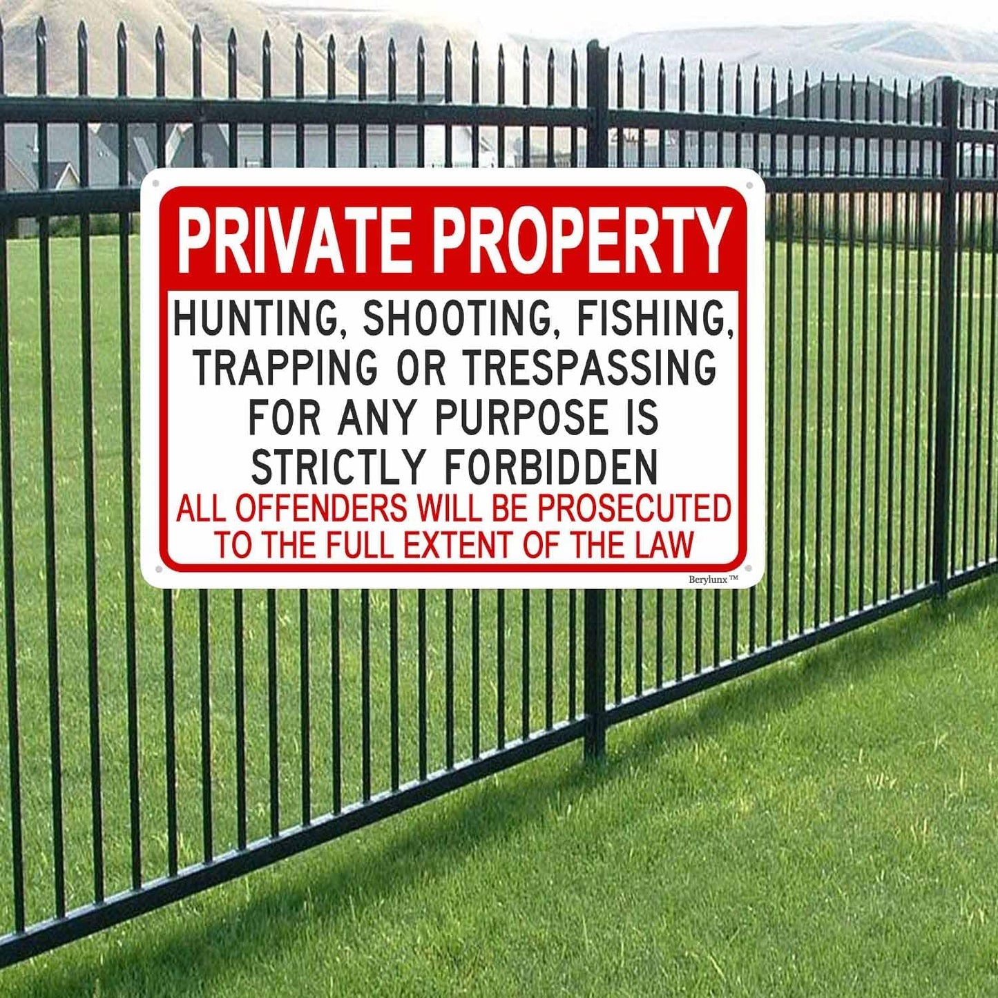 Private Property Signs,No Trespassing Sign,Outdoor Safety Signs,No Fishing Sign "Private Property" 12"x16" Aluminum Sign